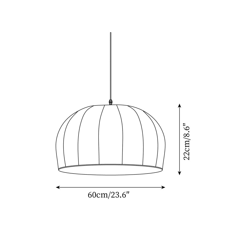 Nova White Fabric Dome Pendant Light - Neutralighting