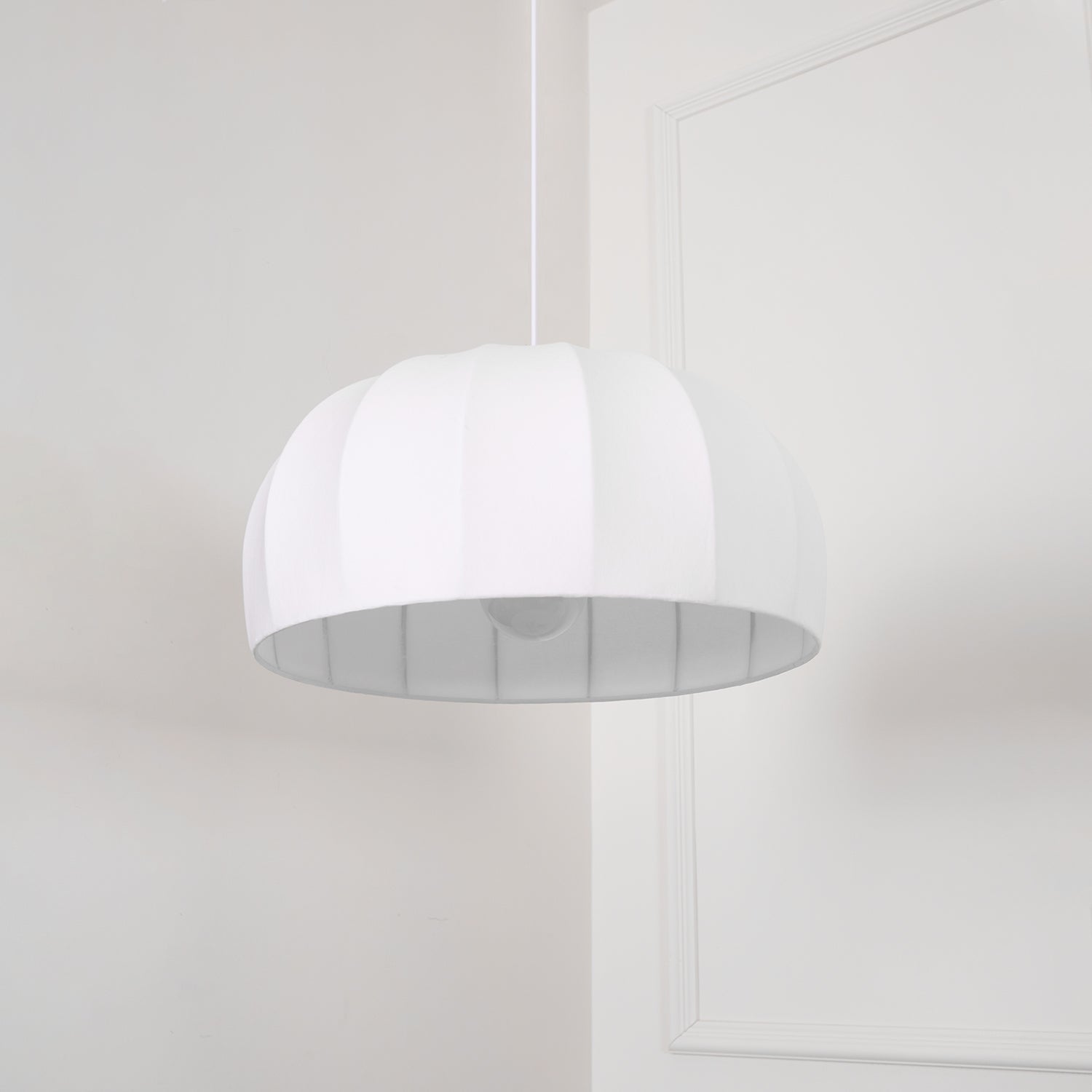 Nova White Fabric Dome Pendant Light - Neutralighting