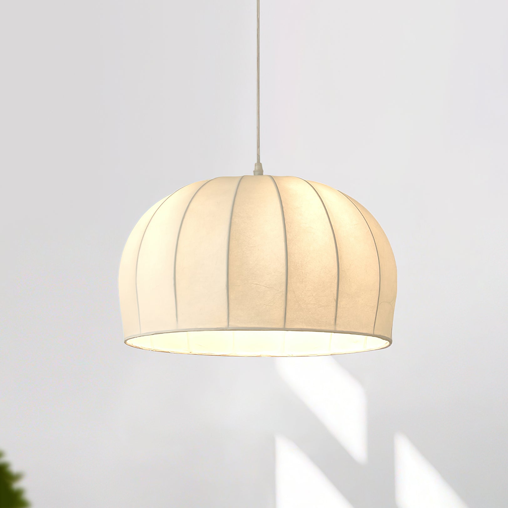 Nova White Fabric Dome Pendant Light - Neutralighting