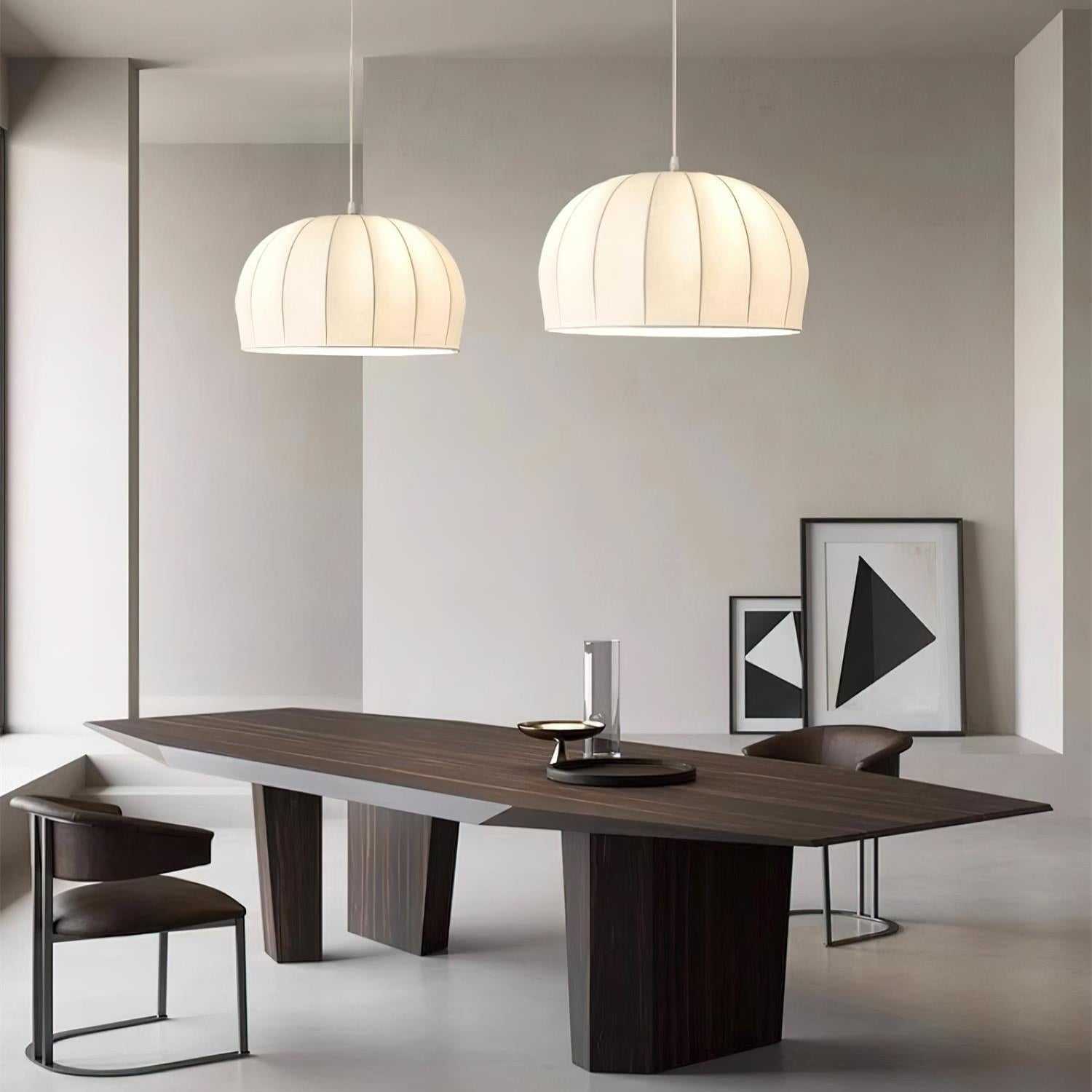 Nova White Fabric Dome Pendant Light - Neutralighting