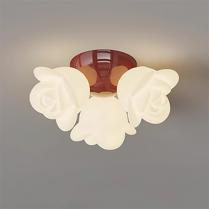 Ceiling Light Metal Canopy and PE Rose Shape Floral Artistic Accent - Neutralighting