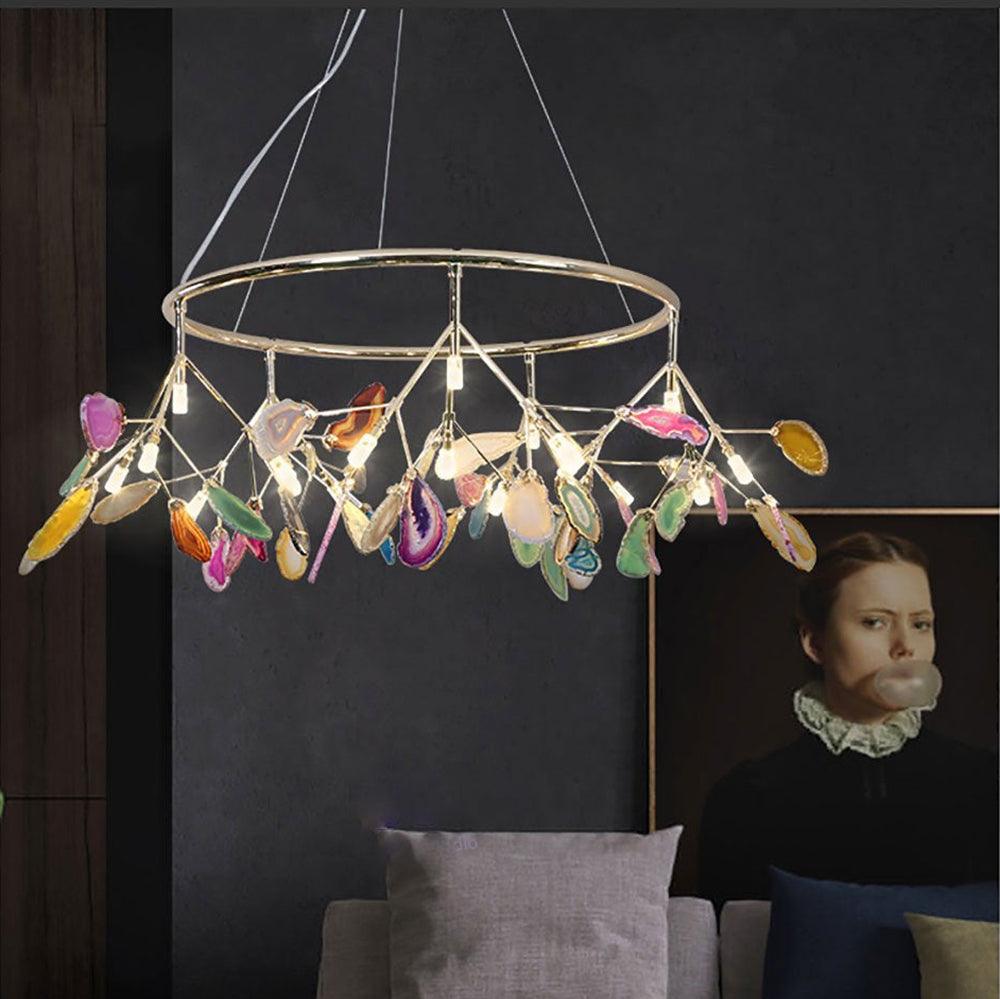 Agate Chandelier Colorful Branching - Neutralighting