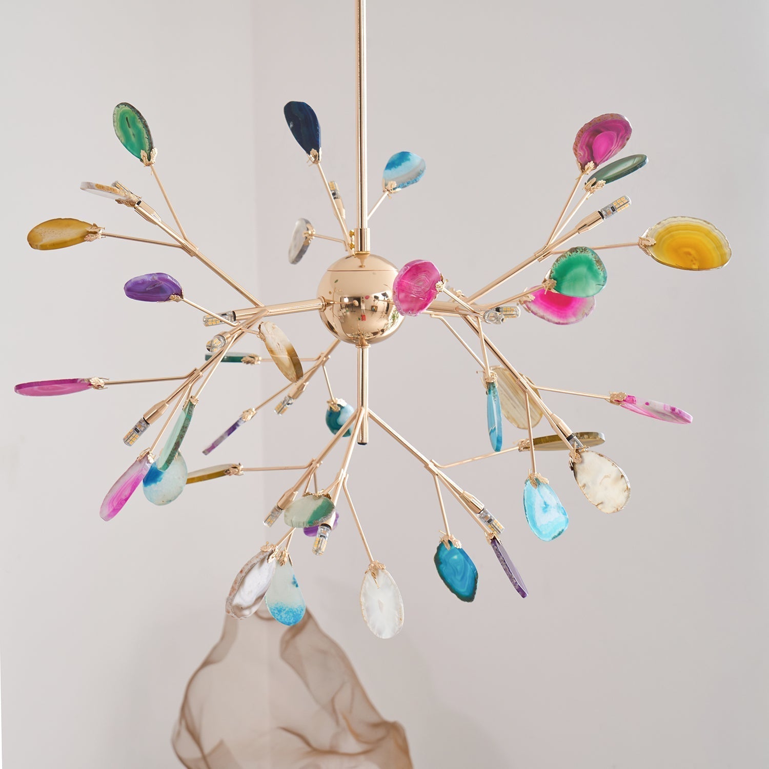 Agate Chandelier Colorful Branching - Neutralighting