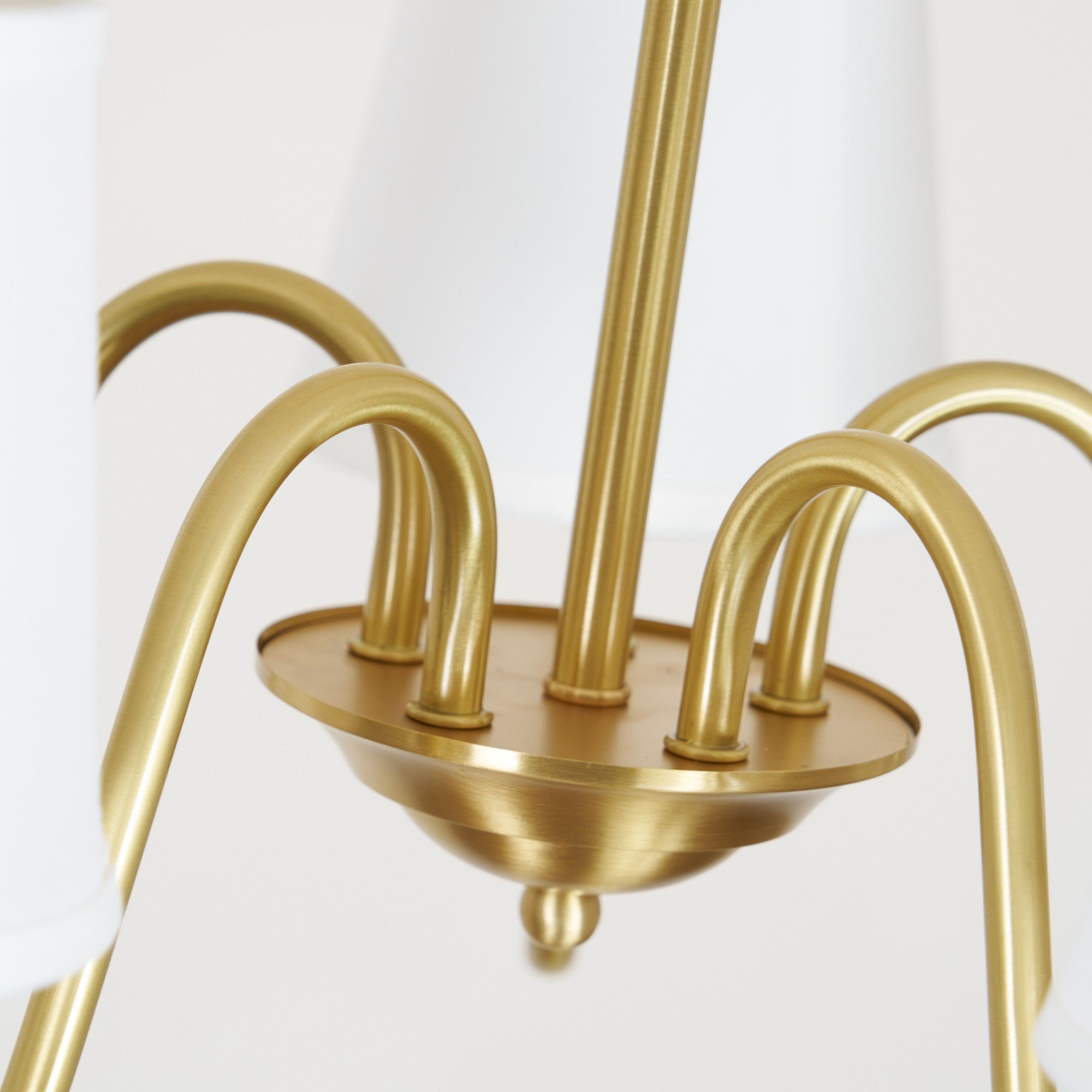 Aged Traditional Stacey Fabric Chandelier - Neutralighting