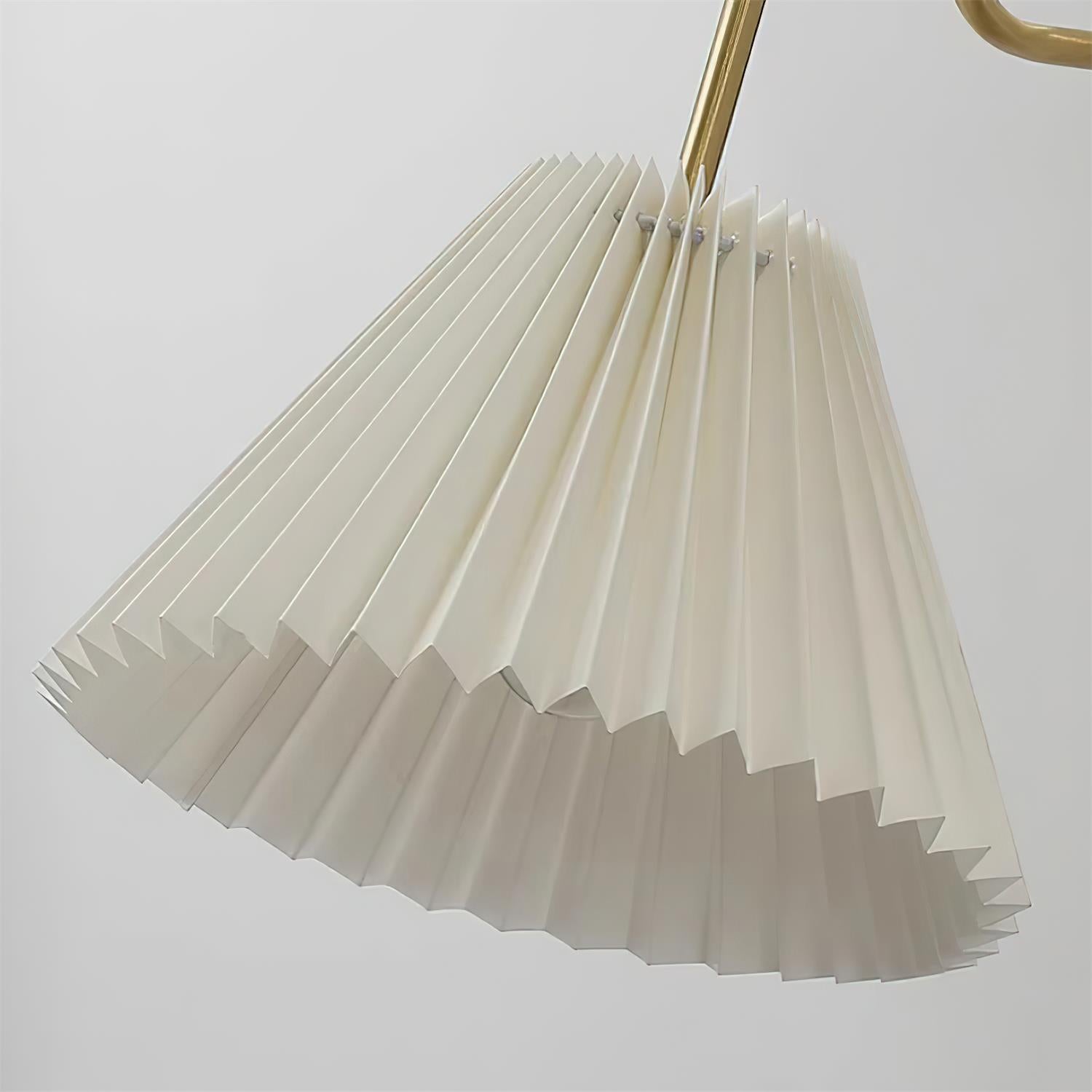 Vintage Brass & Walnut Wall Lamp with Pleated Fabric Shade - Neutralighting
