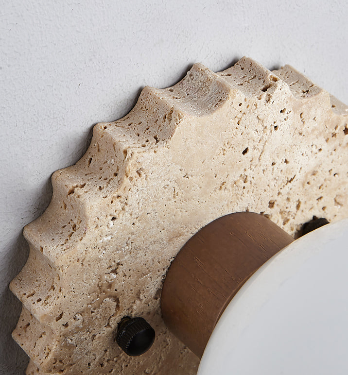 Neptune Travertine Globe Ceiling Light - Neutralighting