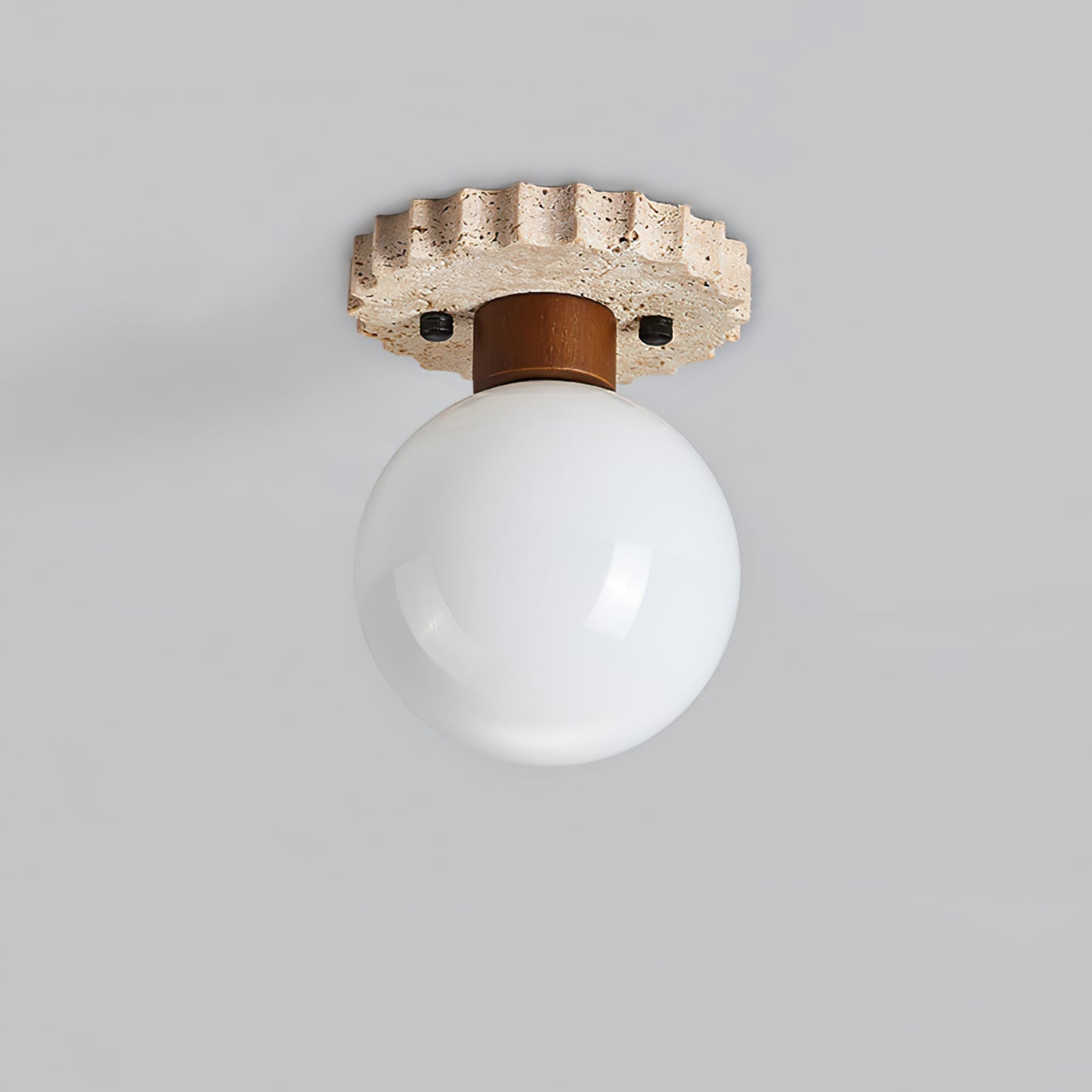 Neptune Travertine Globe Ceiling Light - Neutralighting