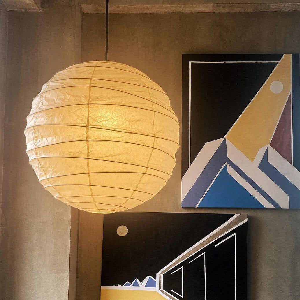 Luna Pendant Light Japanese Paper Globe - Neutralighting