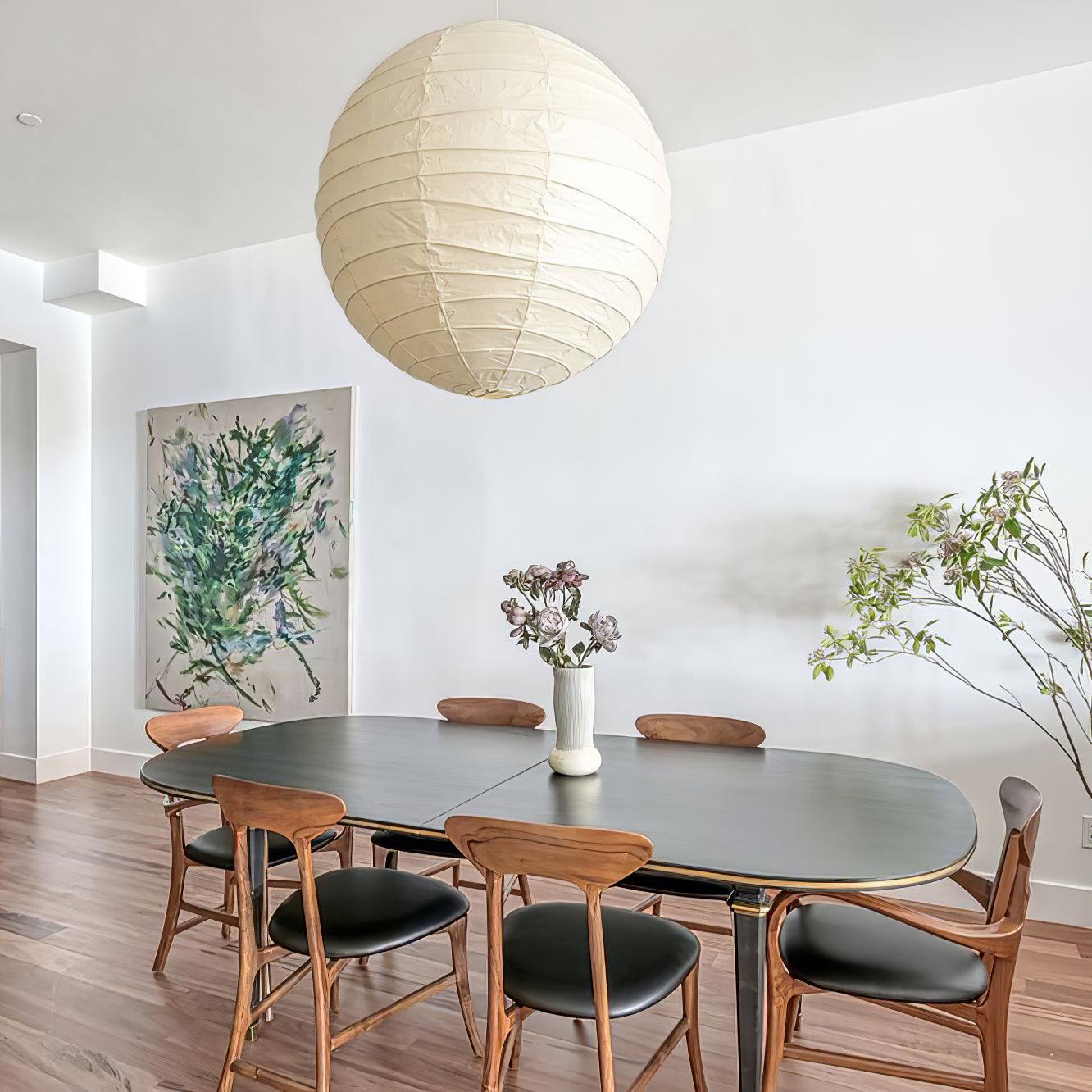 Luna Pendant Light Japanese Paper Globe - Neutralighting