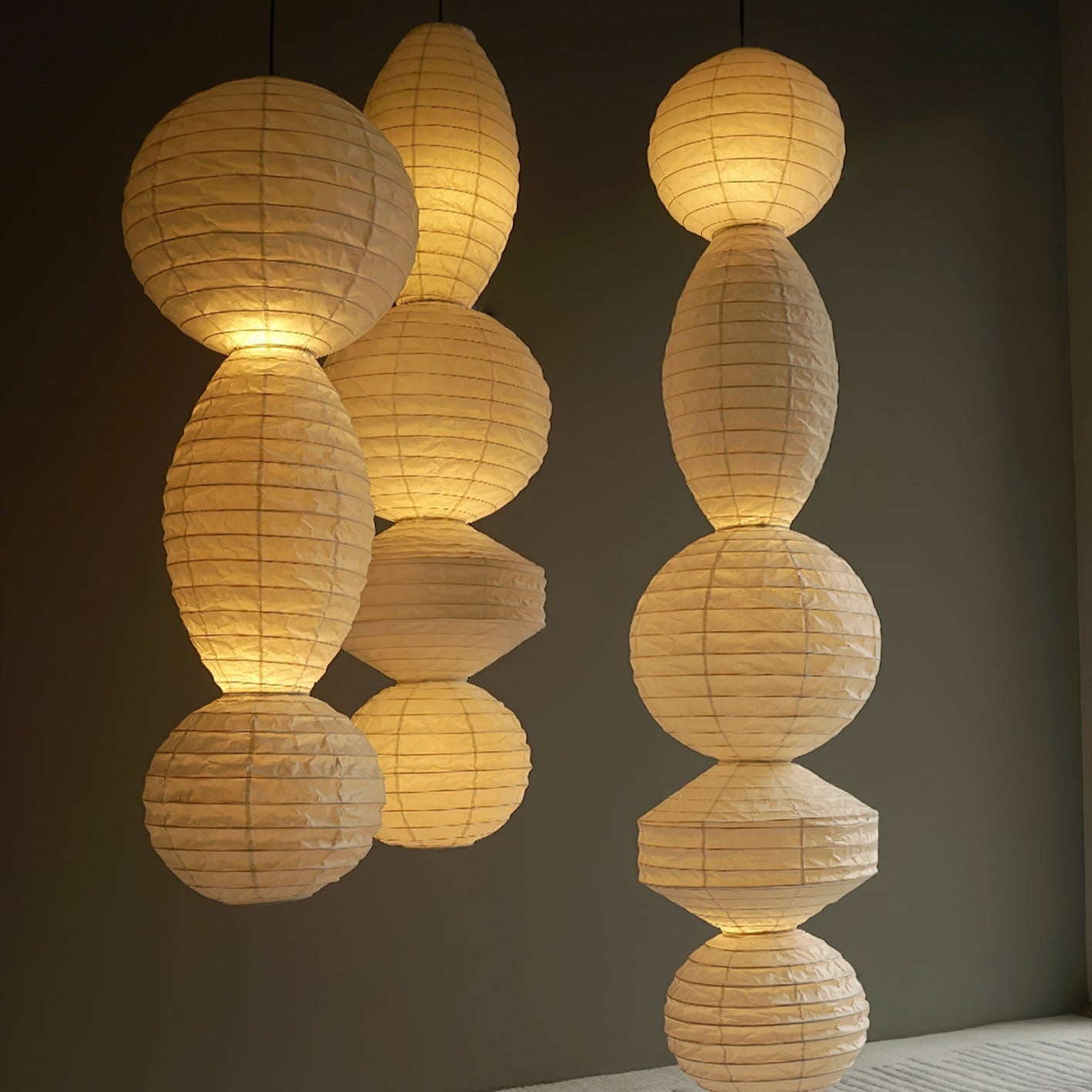 Nami Pendant Light Paper Lantern Wabi-sabi - Neutralighting
