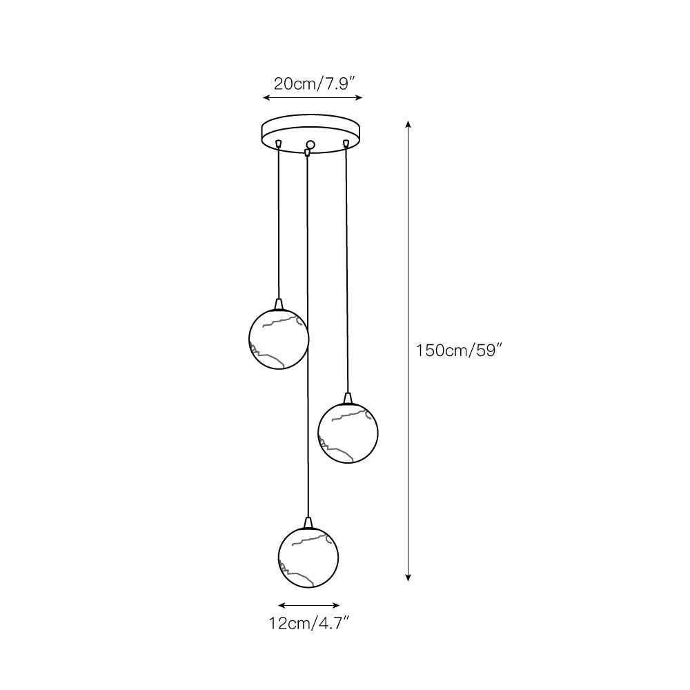 Gloruvye Balls Modern Cluster Alabaster Chandelier - Neutralighting