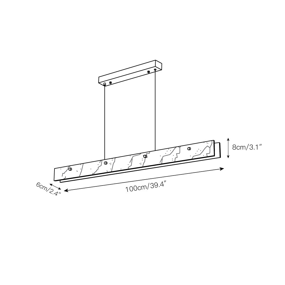Ljomuvye LED Modern Linear Alabaster Pendant Light - Neutralighting