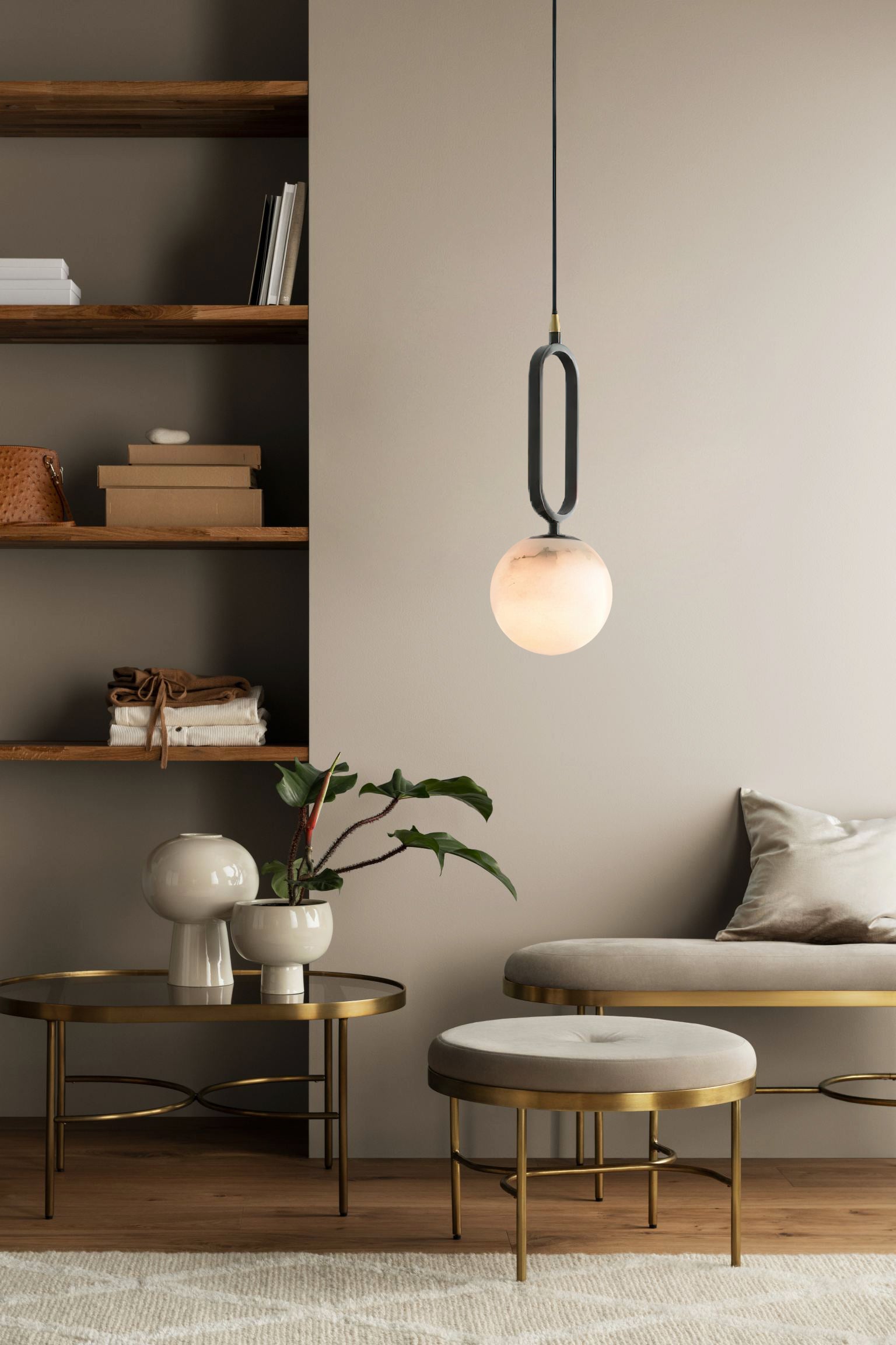 Gloruvyd Minimalist Ball Alabaster Pendant Light - Neutralighting