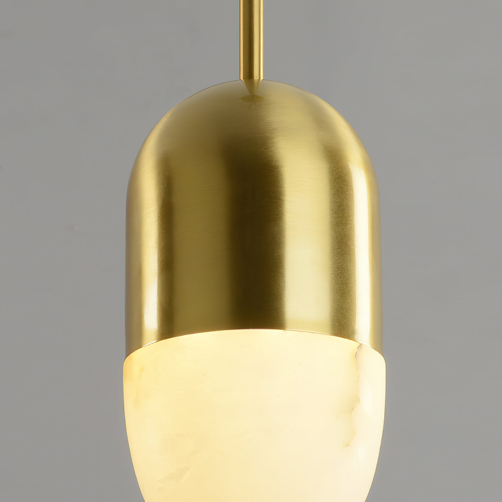 Himinuvye Alabaster Minimalist Bolus Brass Pendant Light - Neutralighting
