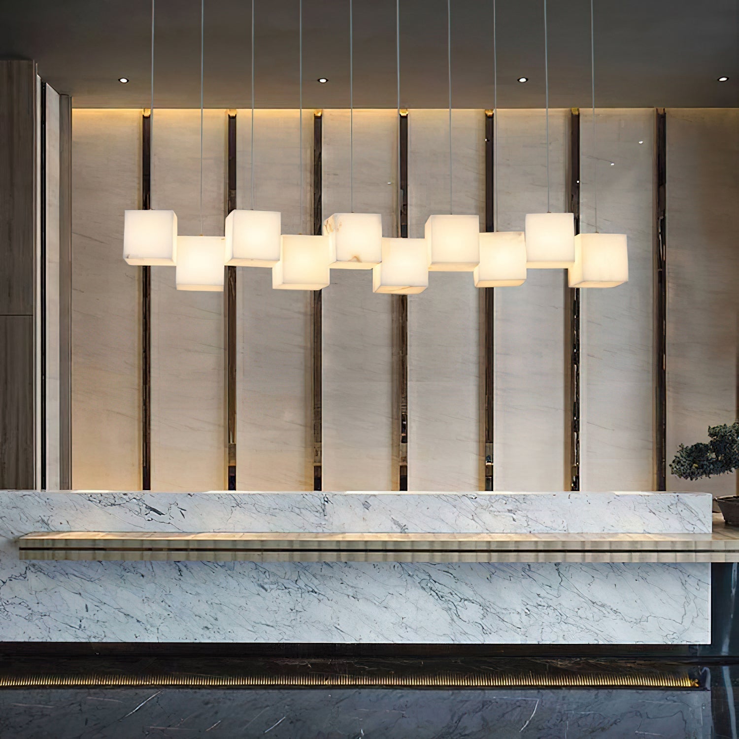 Jarnbruvyd Individual Modern Box Alabaster Chandelier - Neutralighting