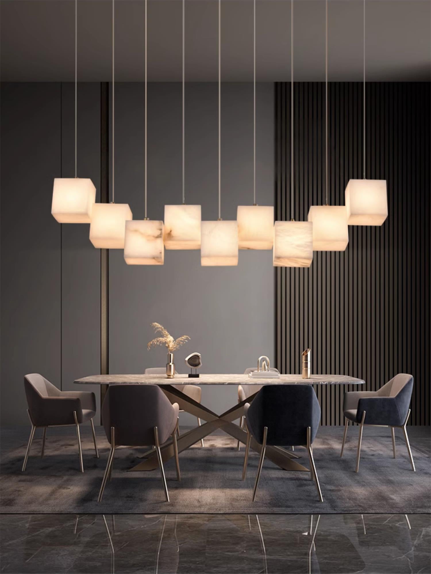 Jarnbruvyd Individual Modern Box Alabaster Chandelier - Neutralighting