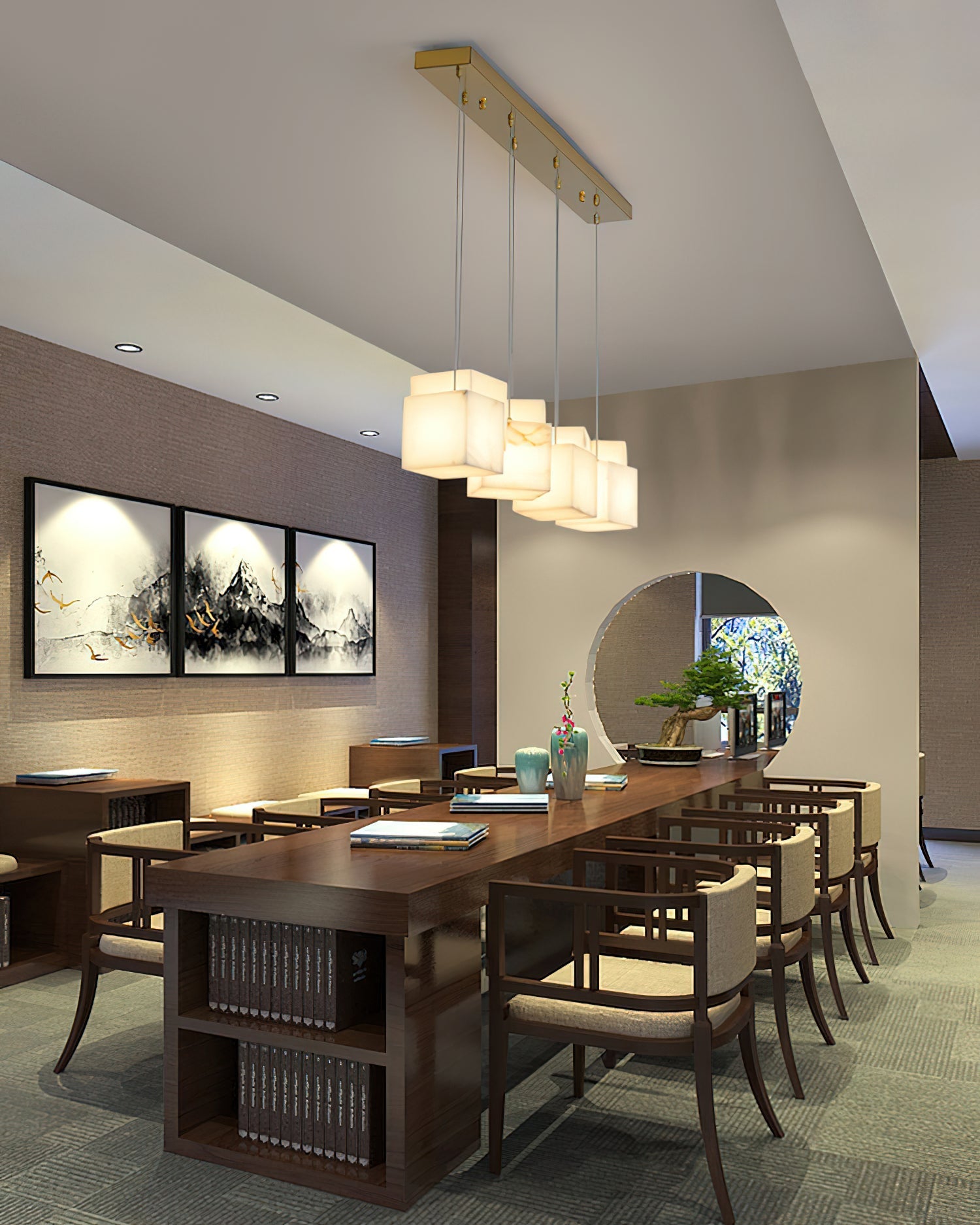 Jarnbruvyd Individual Modern Box Alabaster Chandelier - Neutralighting