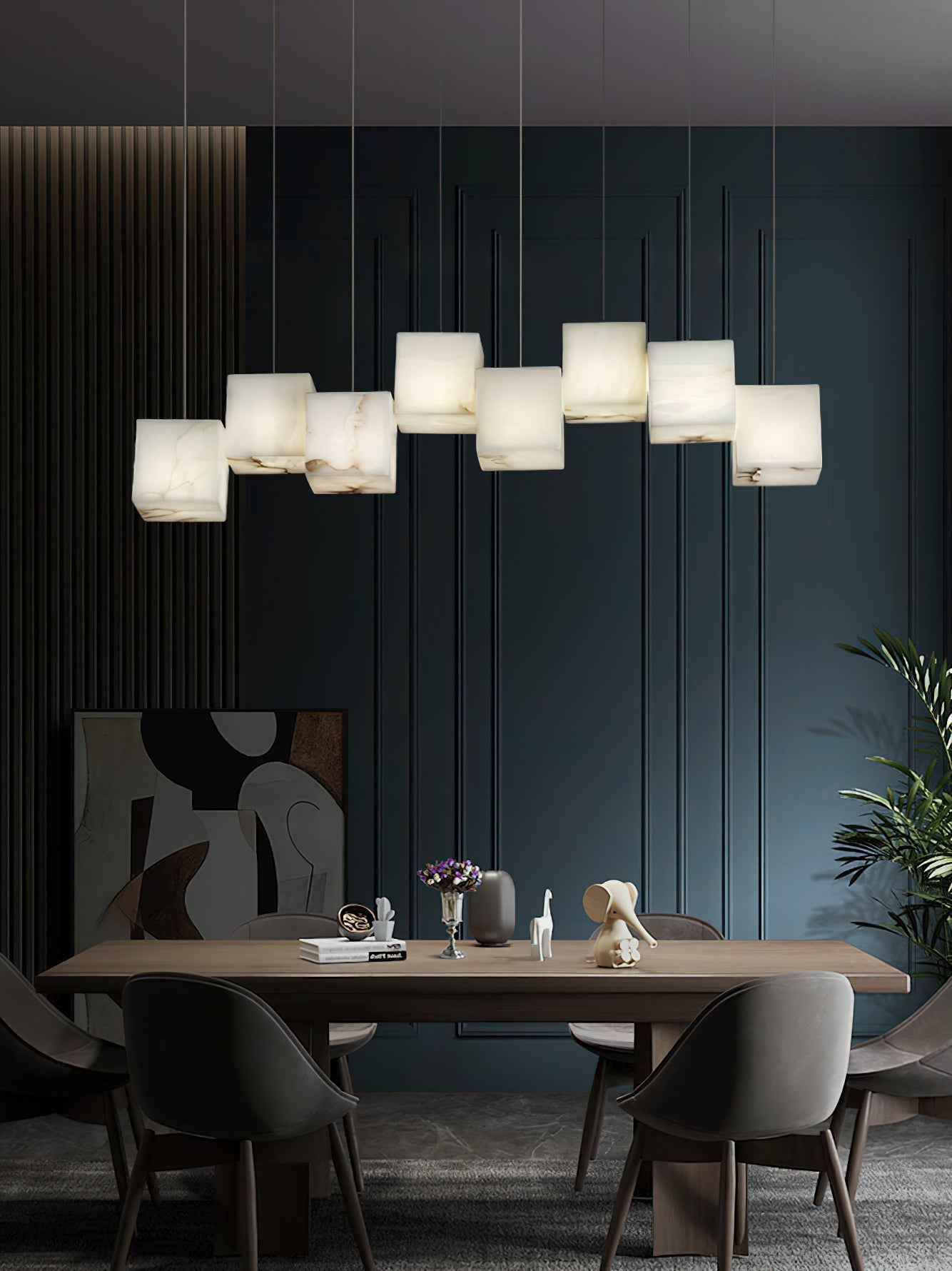 Jarnbruvyd Individual Modern Box Alabaster Chandelier - Neutralighting