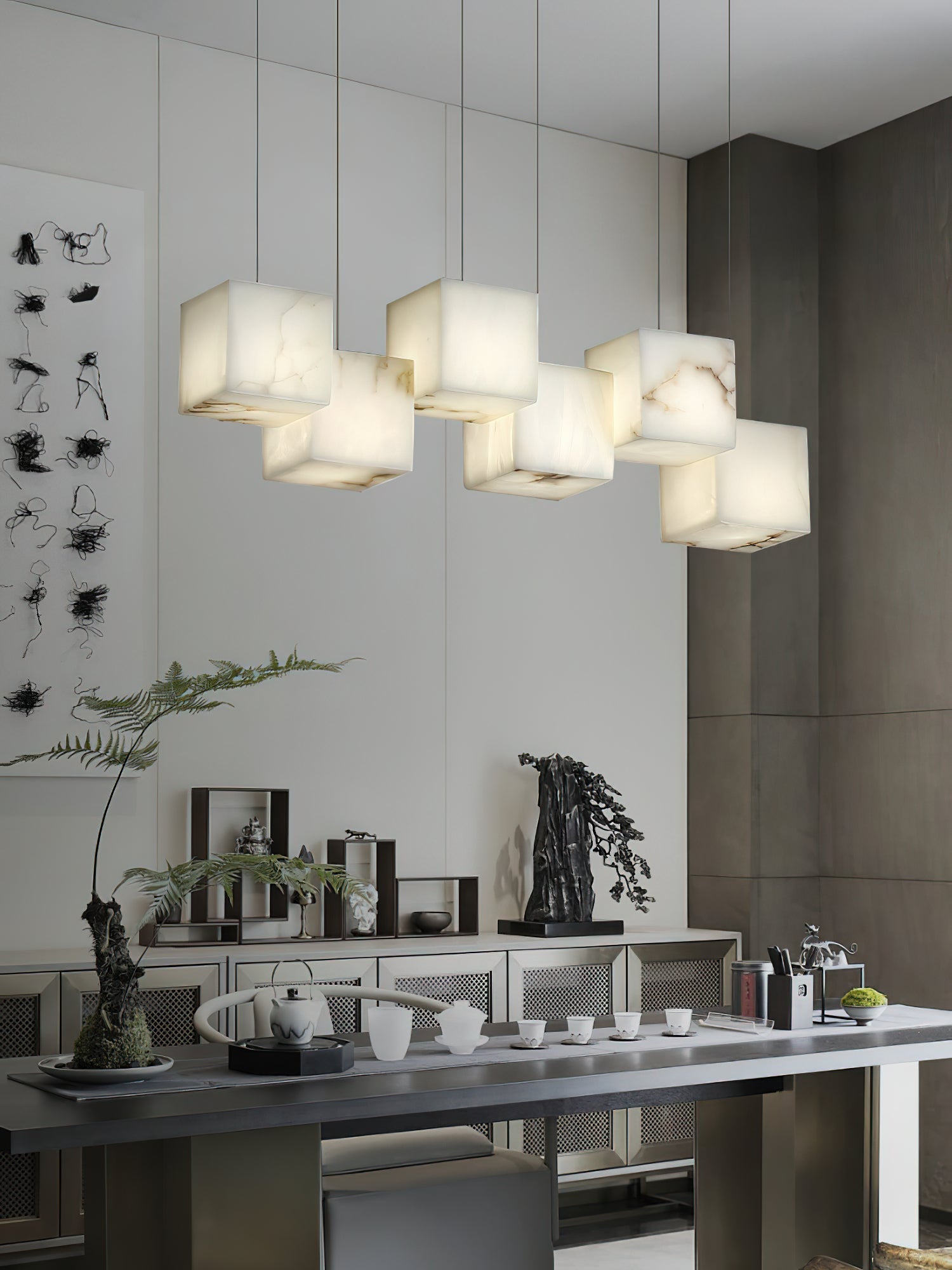 Jarnbruvyd Individual Modern Box Alabaster Chandelier - Neutralighting