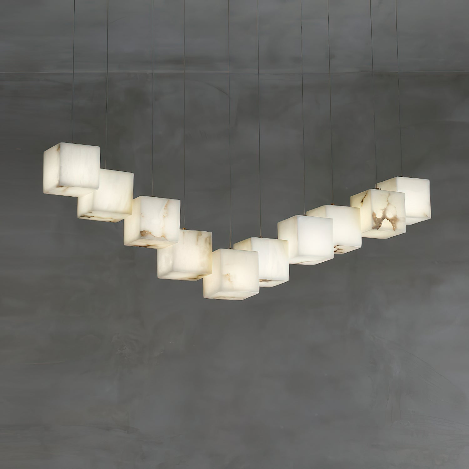 Jarnbruvyd Individual Modern Box Alabaster Chandelier - Neutralighting
