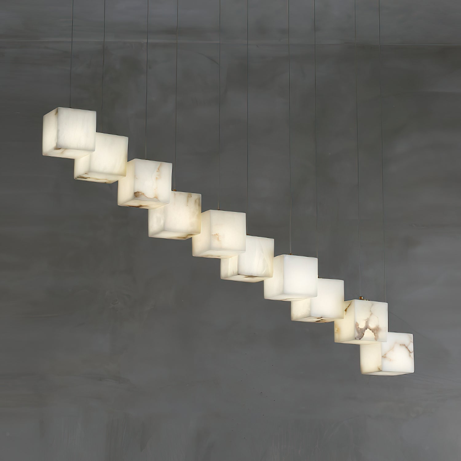 Jarnbruvyd Individual Modern Box Alabaster Chandelier - Neutralighting