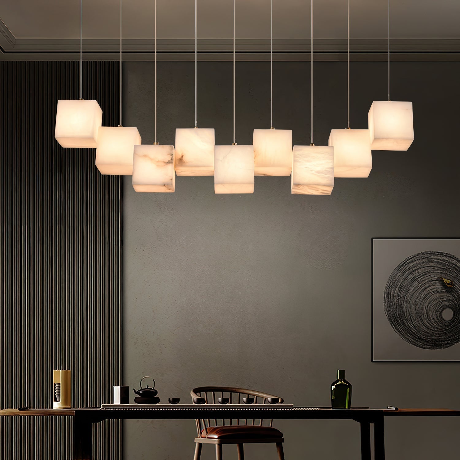Jarnbruvyd Individual Modern Box Alabaster Chandelier - Neutralighting