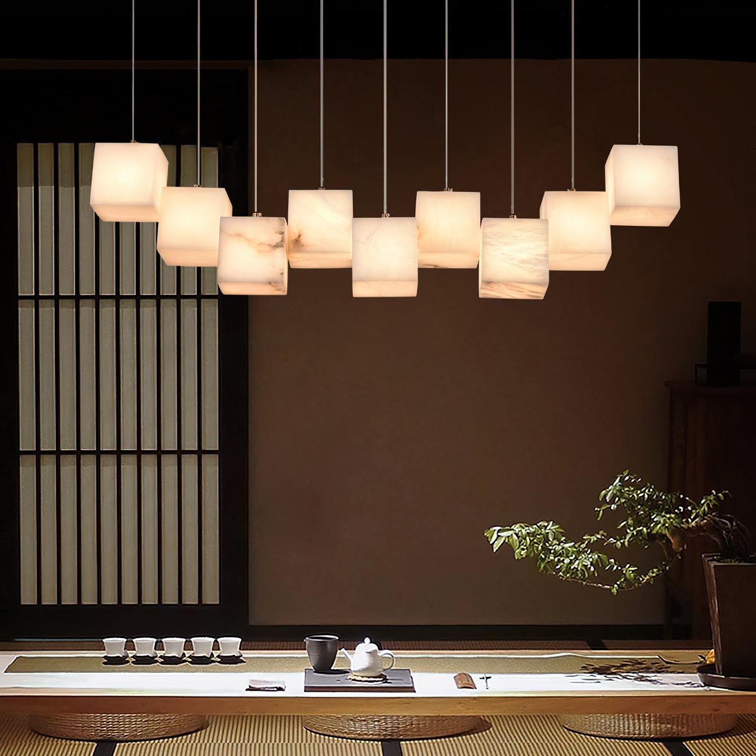 Jarnbruvyd Individual Modern Box Alabaster Chandelier - Neutralighting