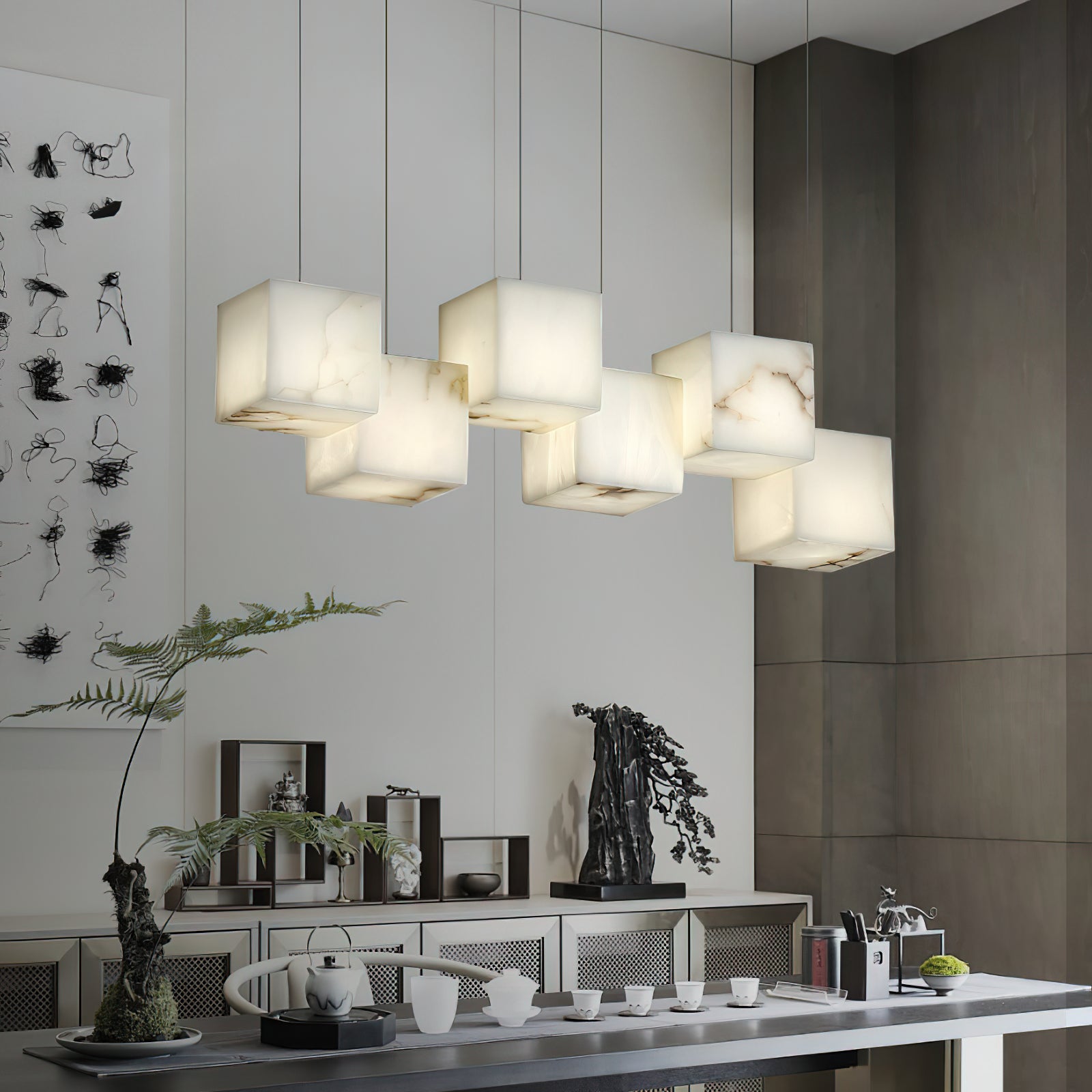Jarnbruvyd Individual Modern Box Alabaster Chandelier - Neutralighting