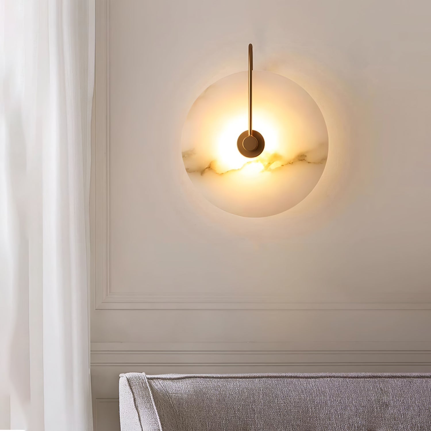Kristy Alabaster LED Wall Lamp Round Iconic Circular - Neutralighting
