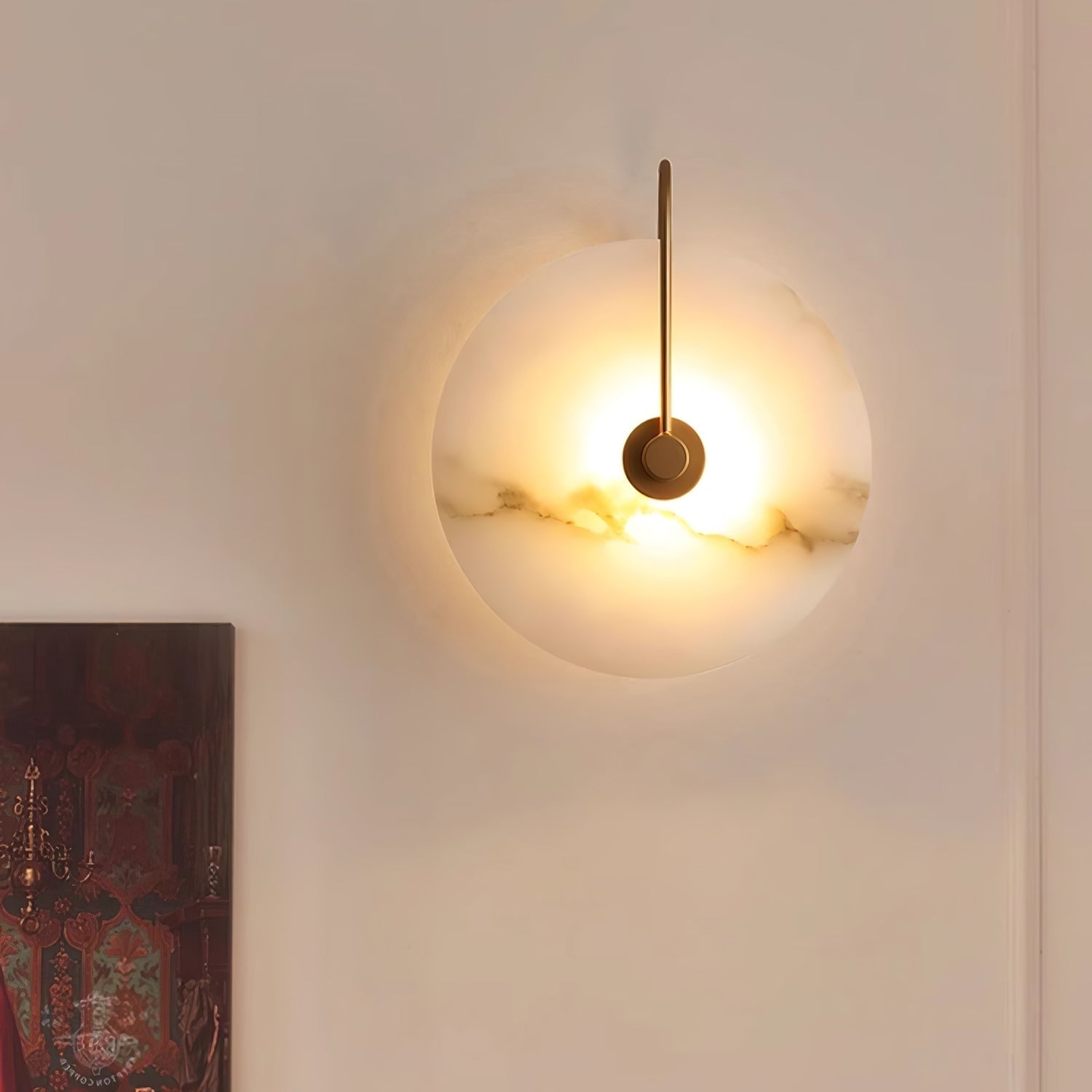 Kristy Alabaster LED Wall Lamp Round Iconic Circular - Neutralighting
