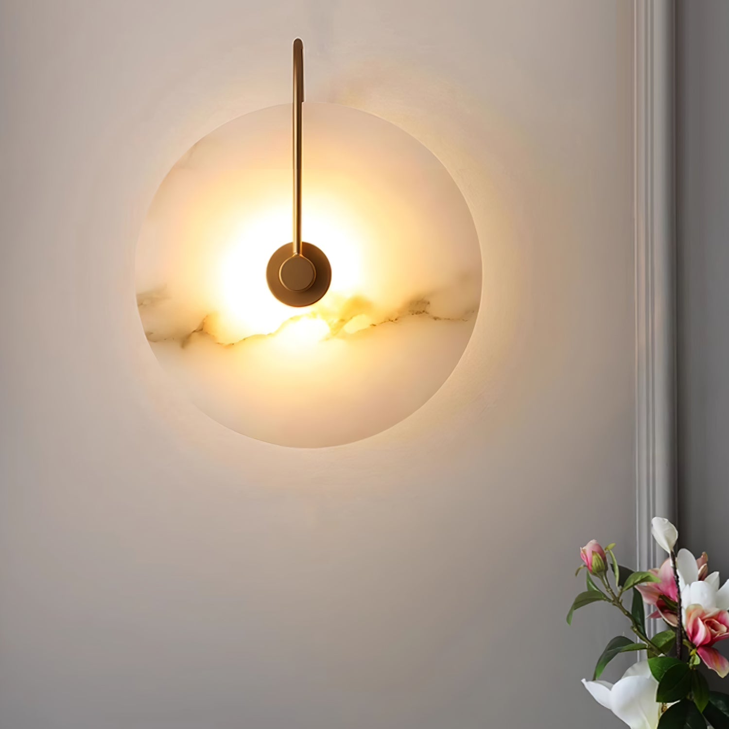 Kristy Alabaster LED Wall Lamp Round Iconic Circular - Neutralighting