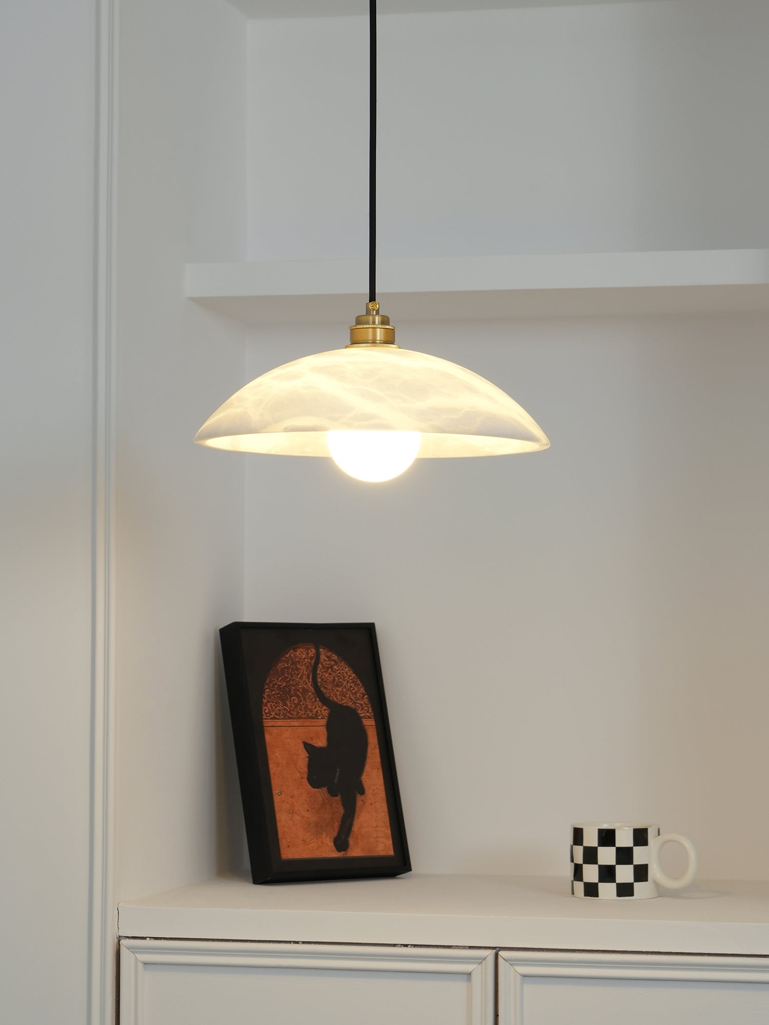 Ljomuvyd Individual Creativity Dome Alabaster Pendant Light - Neutralighting