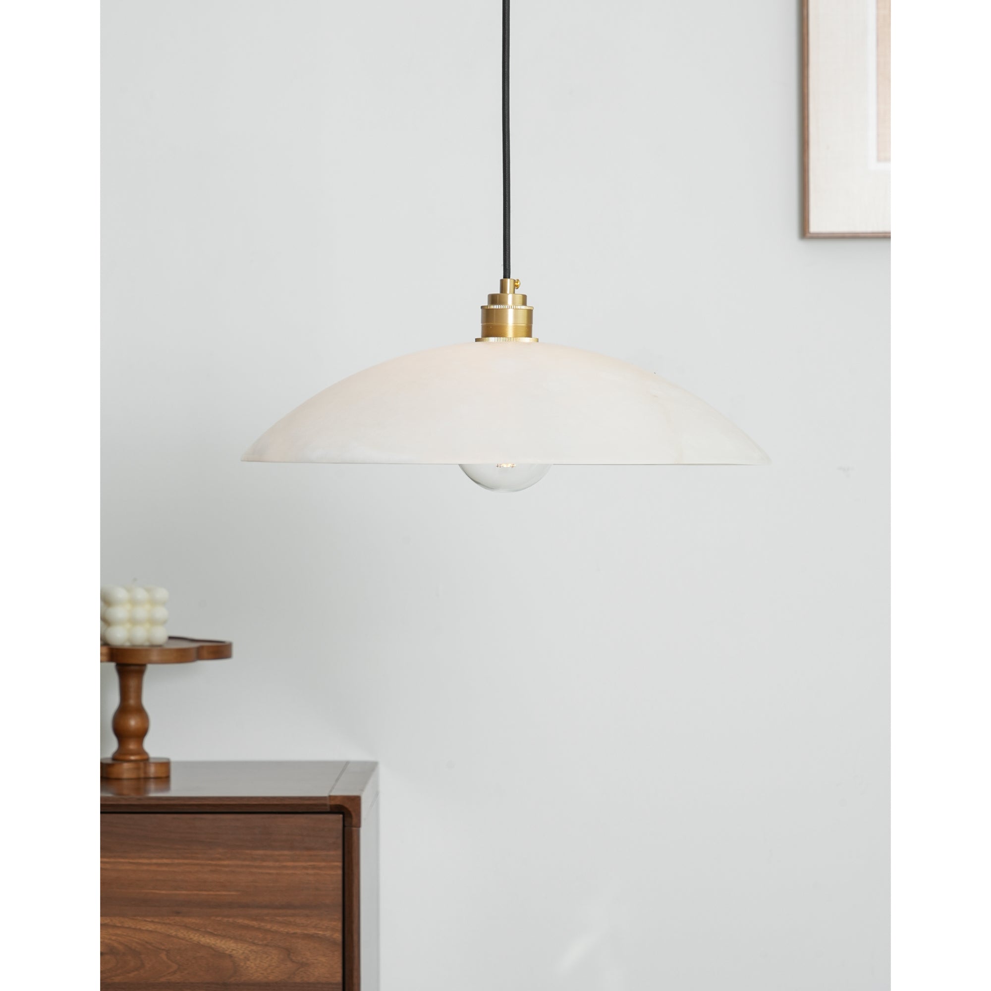 Ljomuvyd Individual Creativity Dome Alabaster Pendant Light - Neutralighting