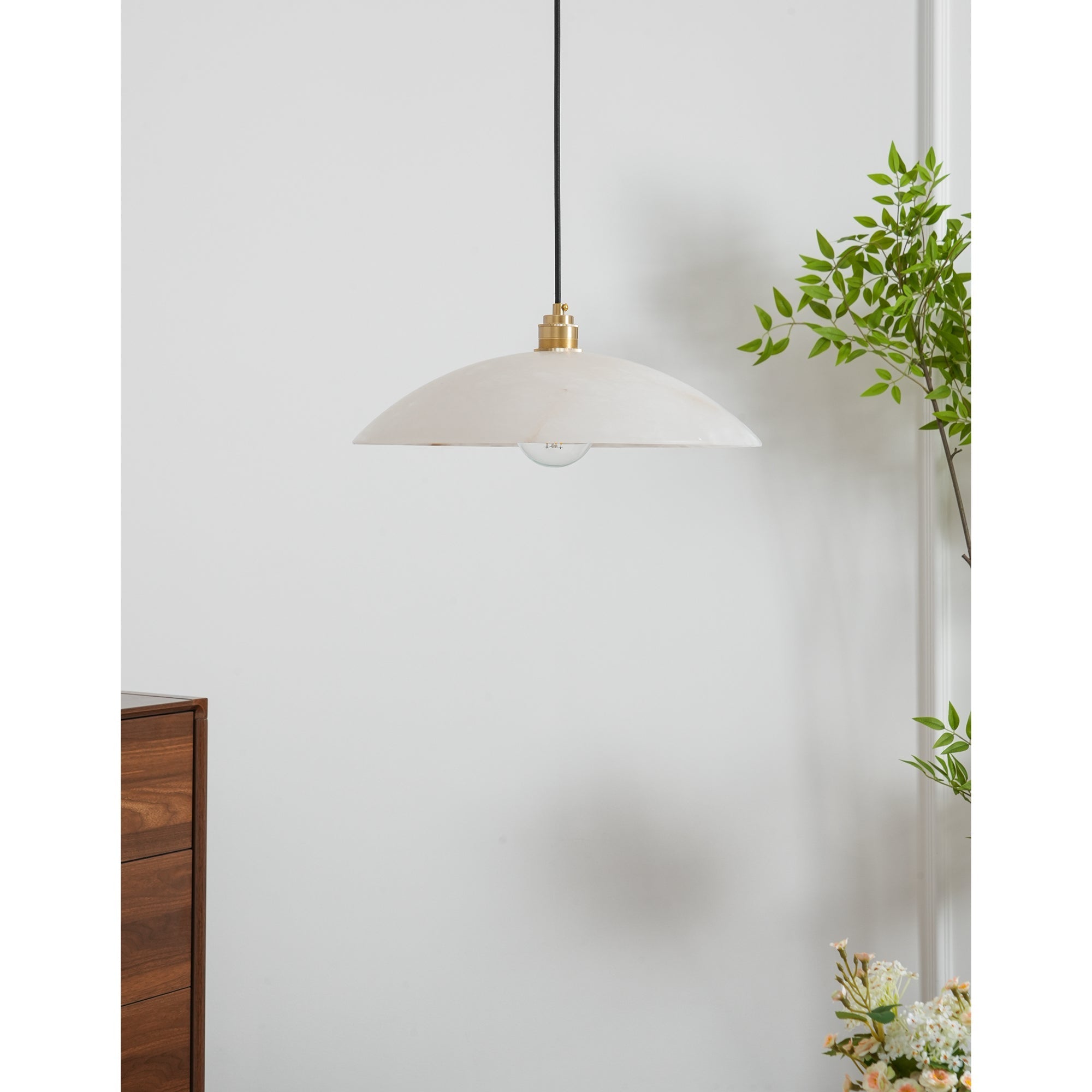 Ljomuvyd Individual Creativity Dome Alabaster Pendant Light - Neutralighting