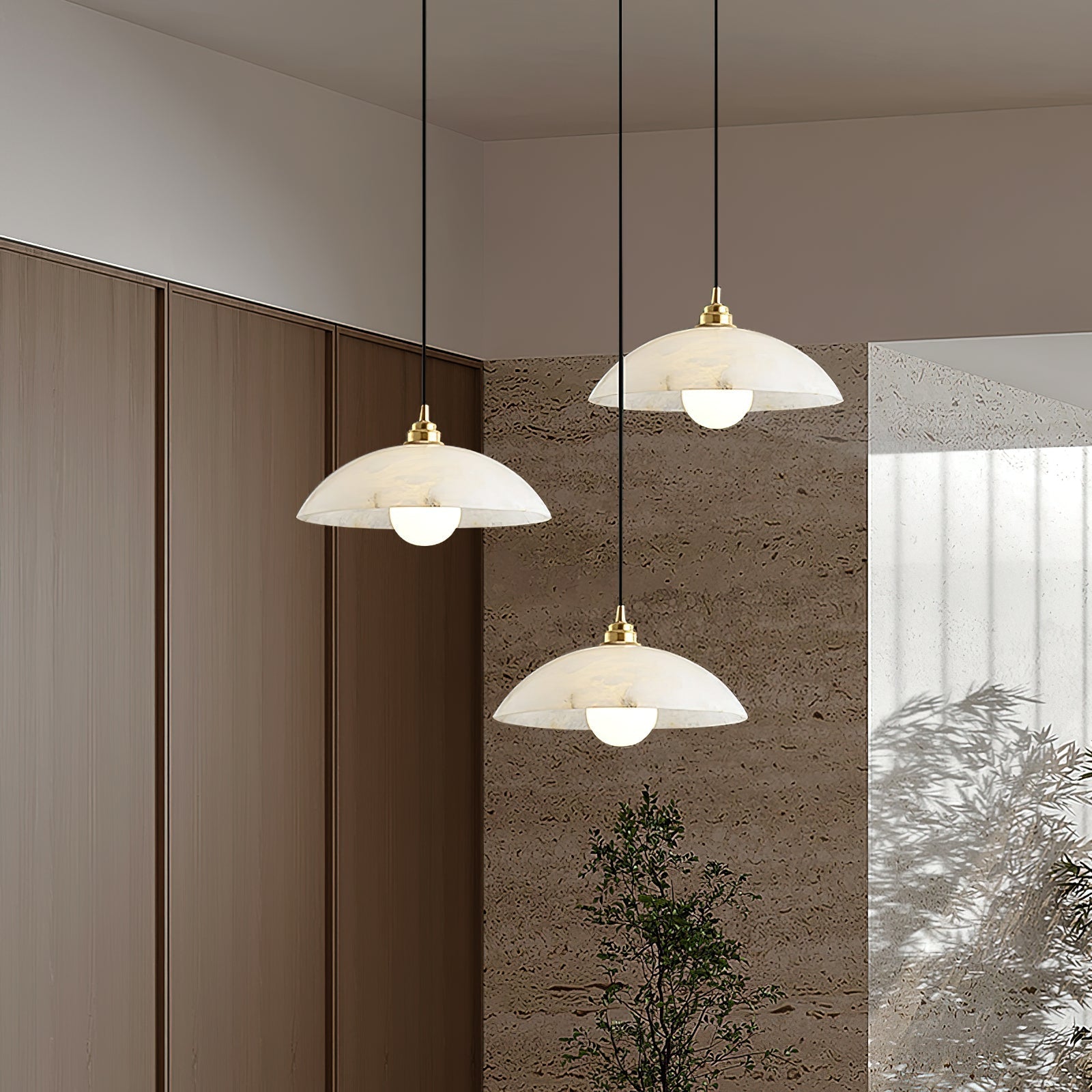 Ljomuvyd Individual Creativity Dome Alabaster Pendant Light - Neutralighting