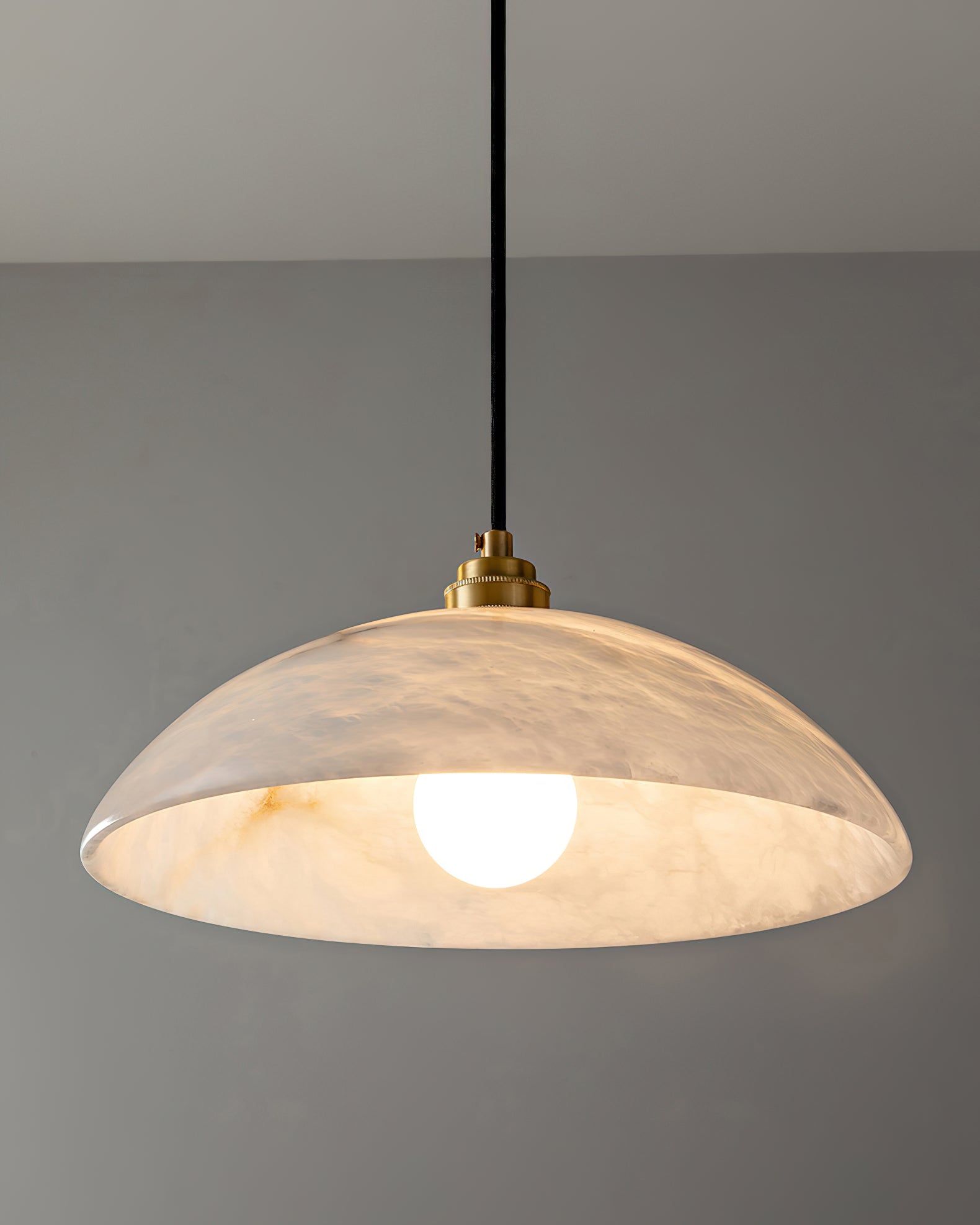 Ljomuvyd Individual Creativity Dome Alabaster Pendant Light - Neutralighting