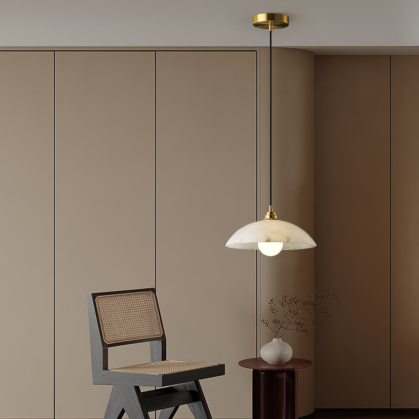 Ljomuvyd Individual Creativity Dome Alabaster Pendant Light - Neutralighting