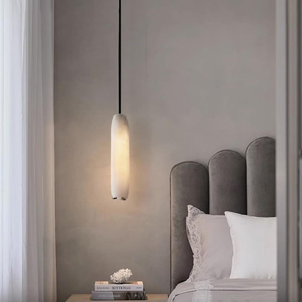 Kvennuvye Flute Modern Minimalist Alabaster Pendant Light - Neutralighting