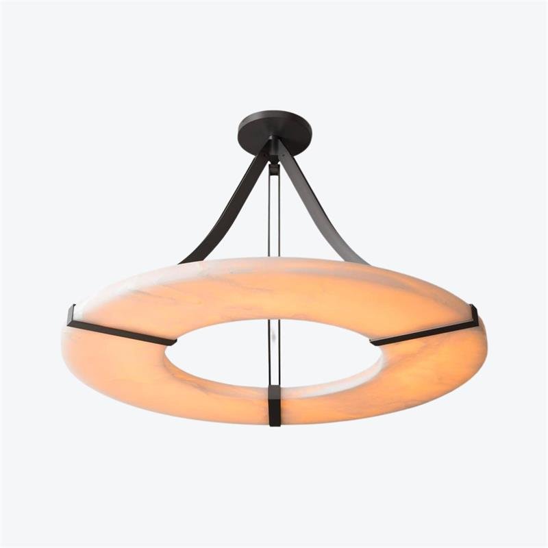 Althea Alabaster Ring Pendant Light Chandelier - Neutralighting