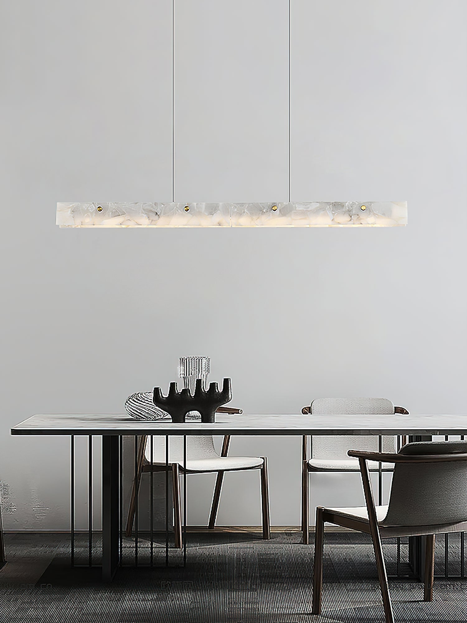 Ljomuvye LED Modern Linear Alabaster Pendant Light - Neutralighting