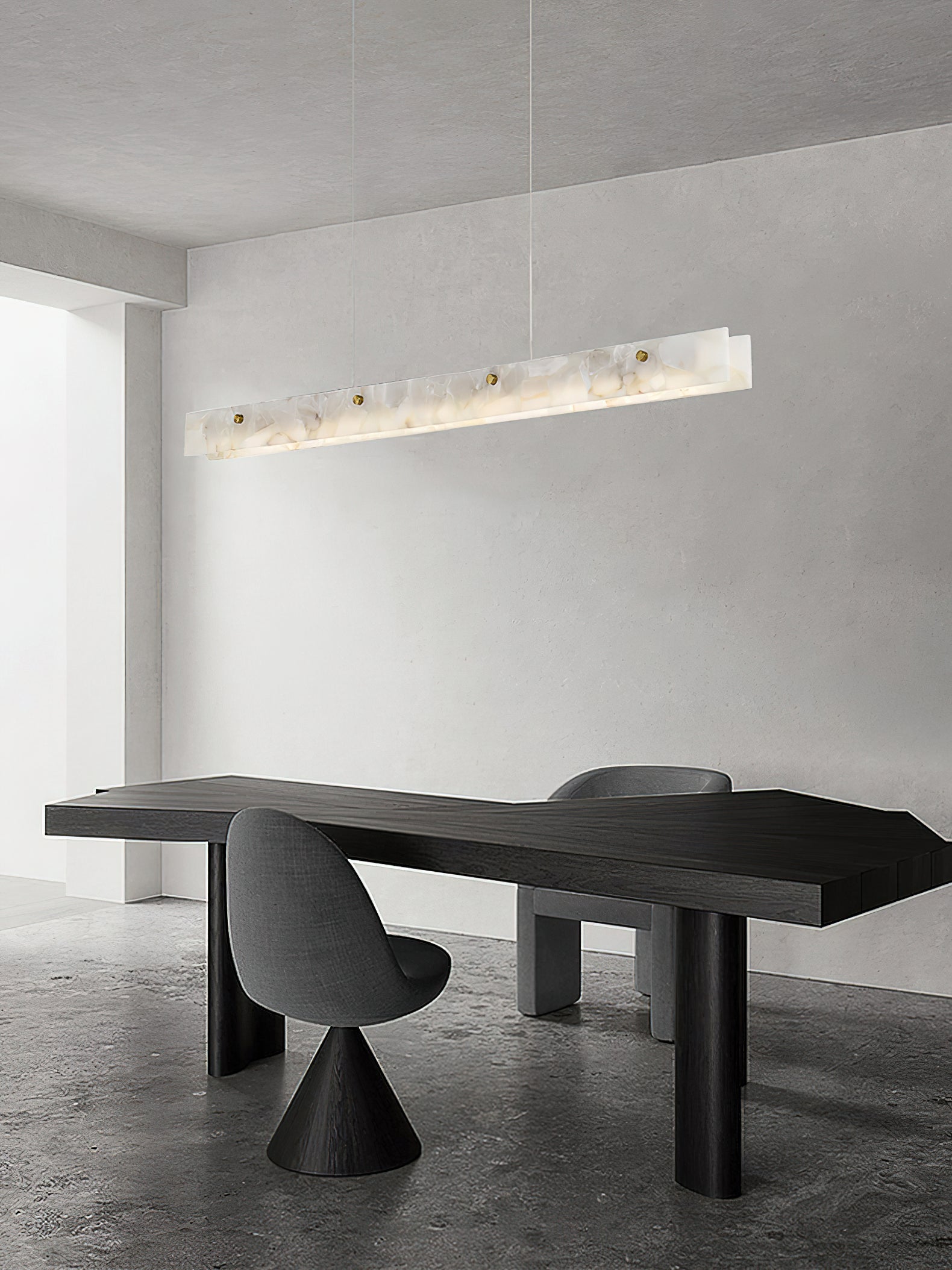 Ljomuvye LED Modern Linear Alabaster Pendant Light - Neutralighting