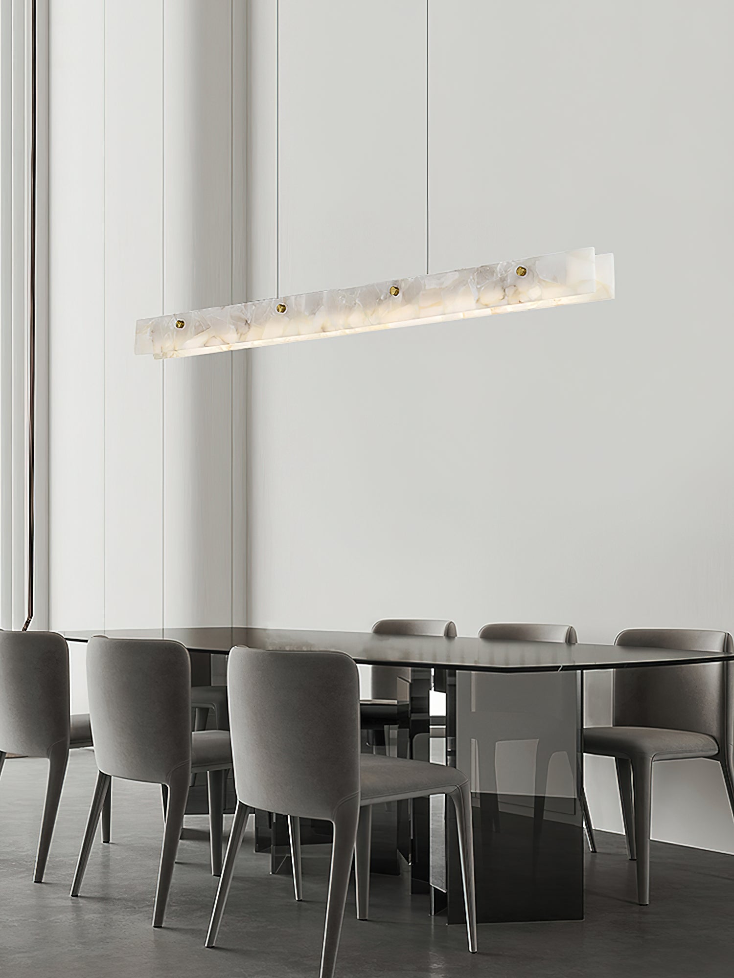 Ljomuvye LED Modern Linear Alabaster Pendant Light - Neutralighting