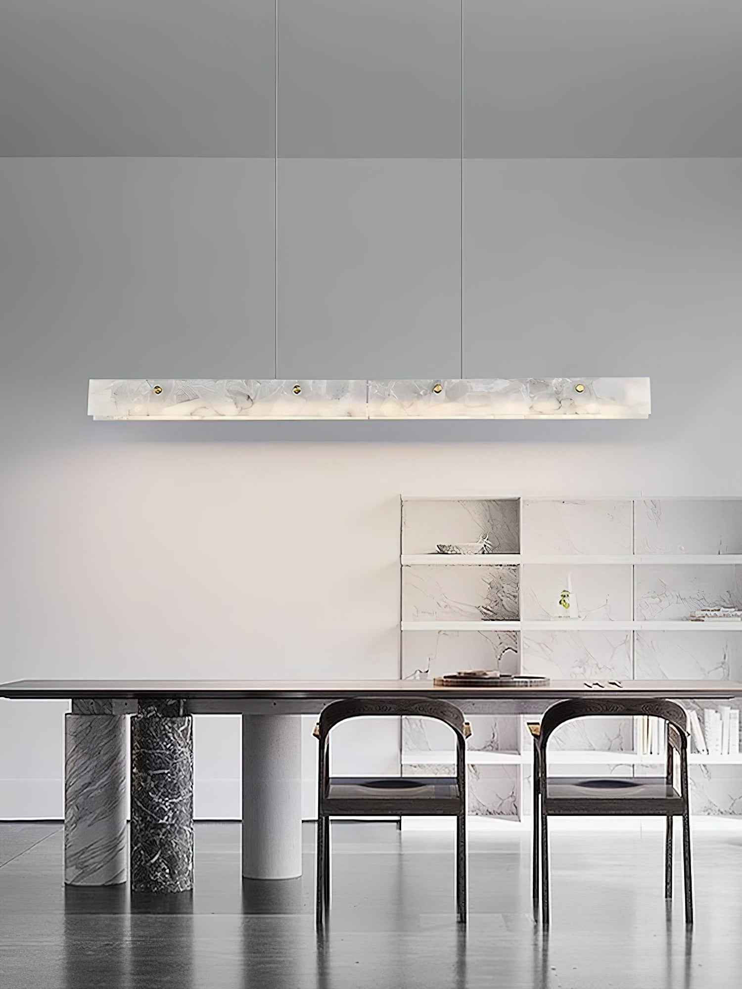 Ljomuvye LED Modern Linear Alabaster Pendant Light - Neutralighting