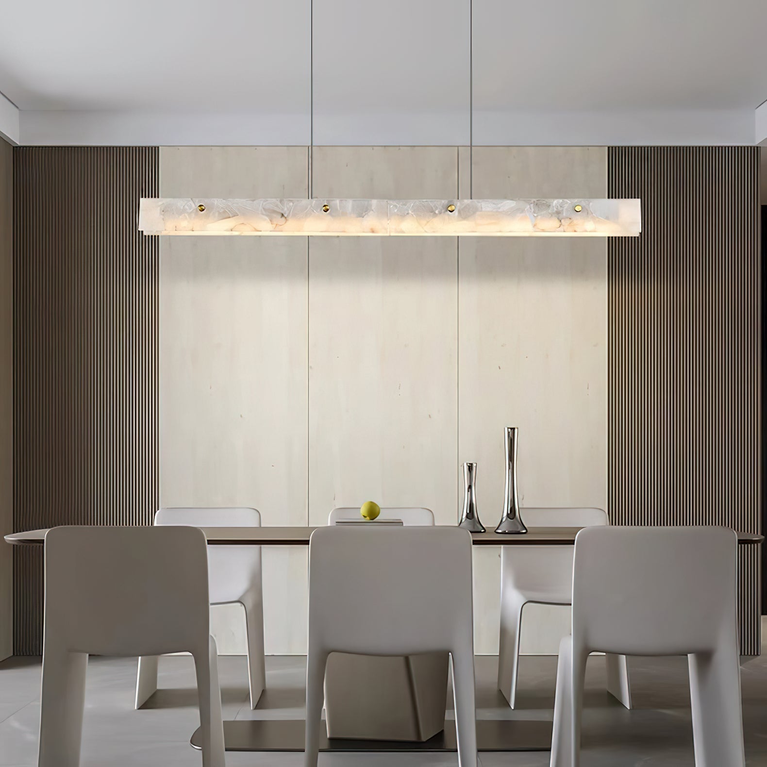 Ljomuvye LED Modern Linear Alabaster Pendant Light - Neutralighting