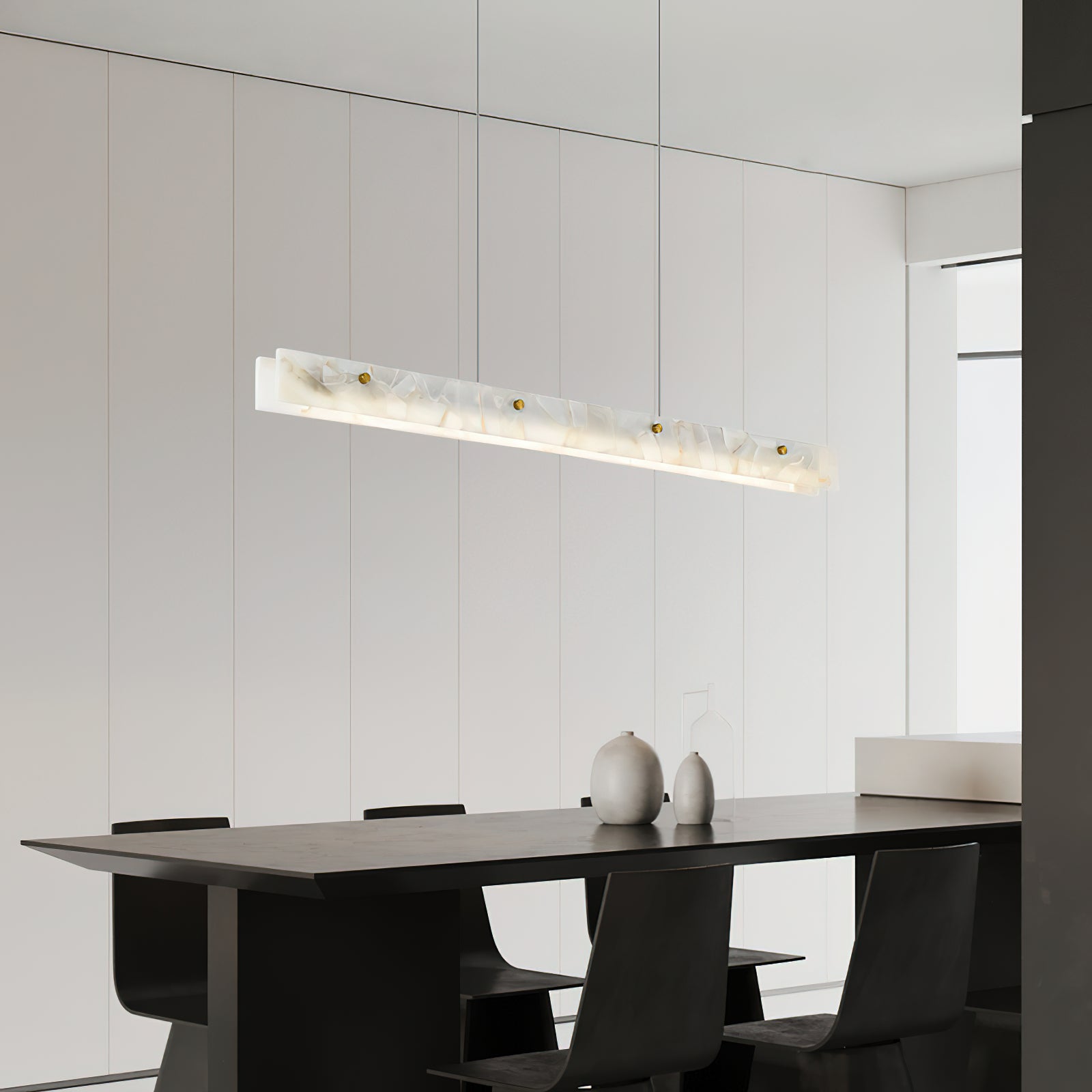 Ljomuvye LED Modern Linear Alabaster Pendant Light - Neutralighting