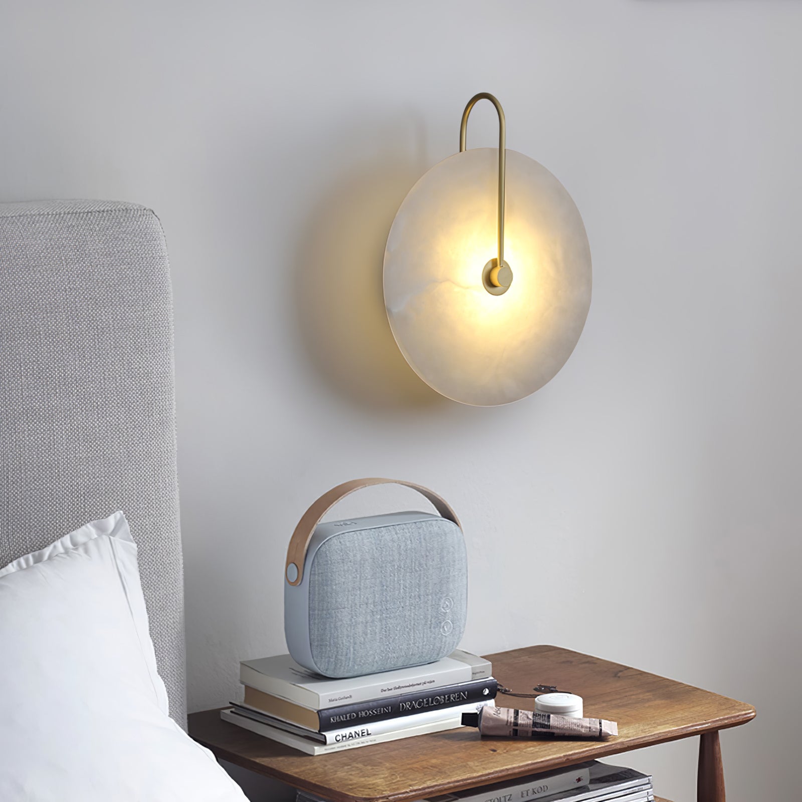 Kristy Alabaster LED Wall Lamp Round Iconic Circular - Neutralighting
