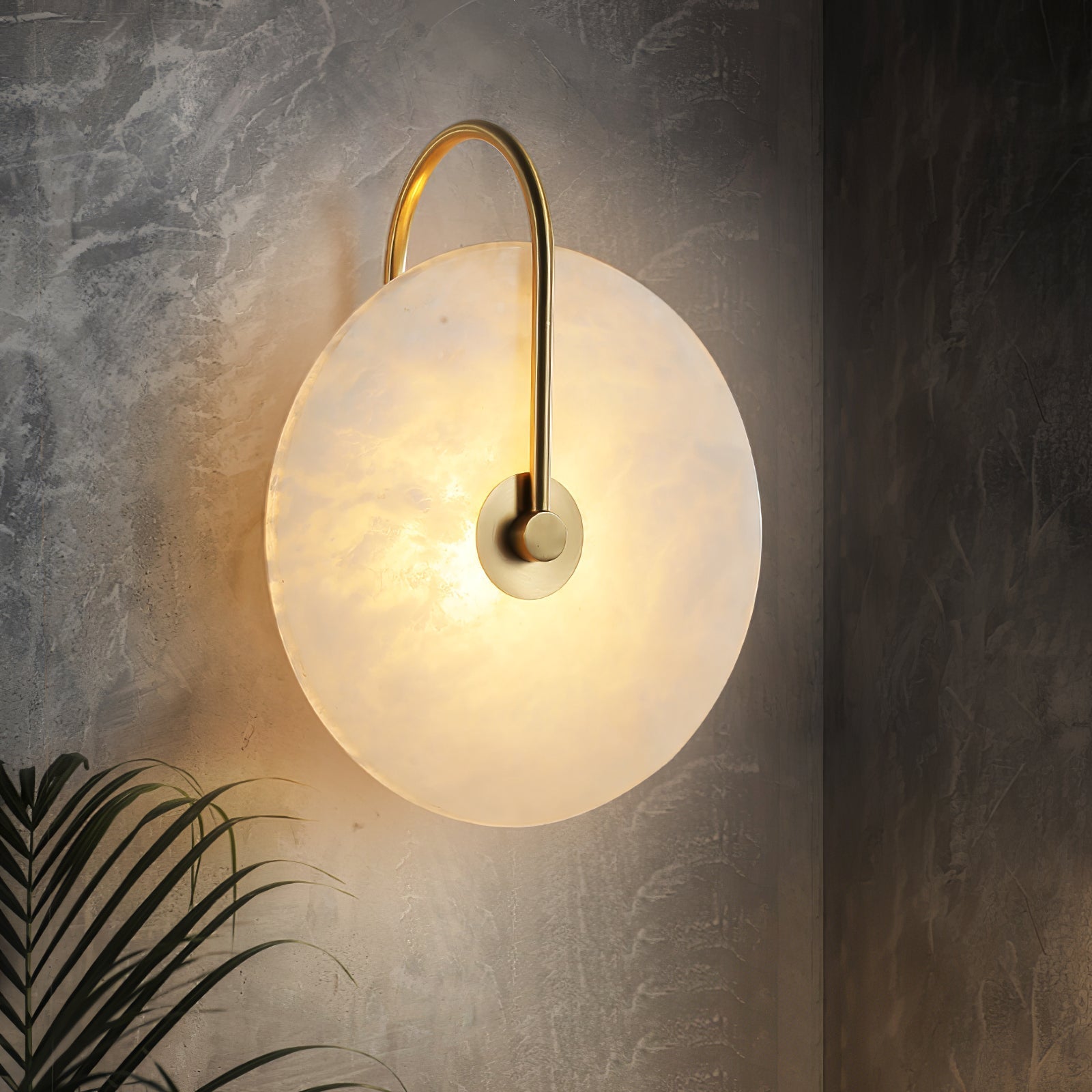 Kristy Alabaster LED Wall Lamp Round Iconic Circular - Neutralighting