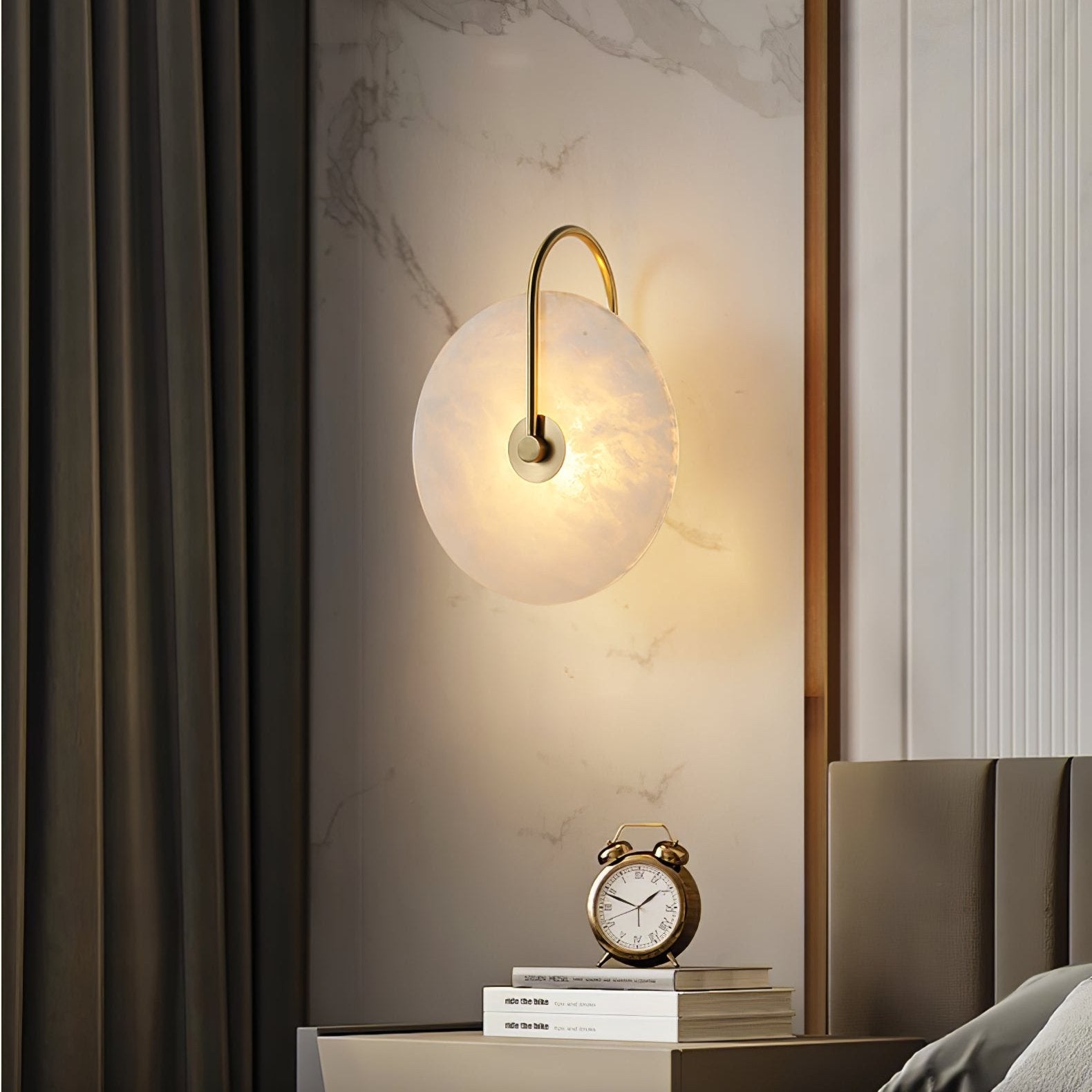 Kristy Alabaster LED Wall Lamp Round Iconic Circular - Neutralighting