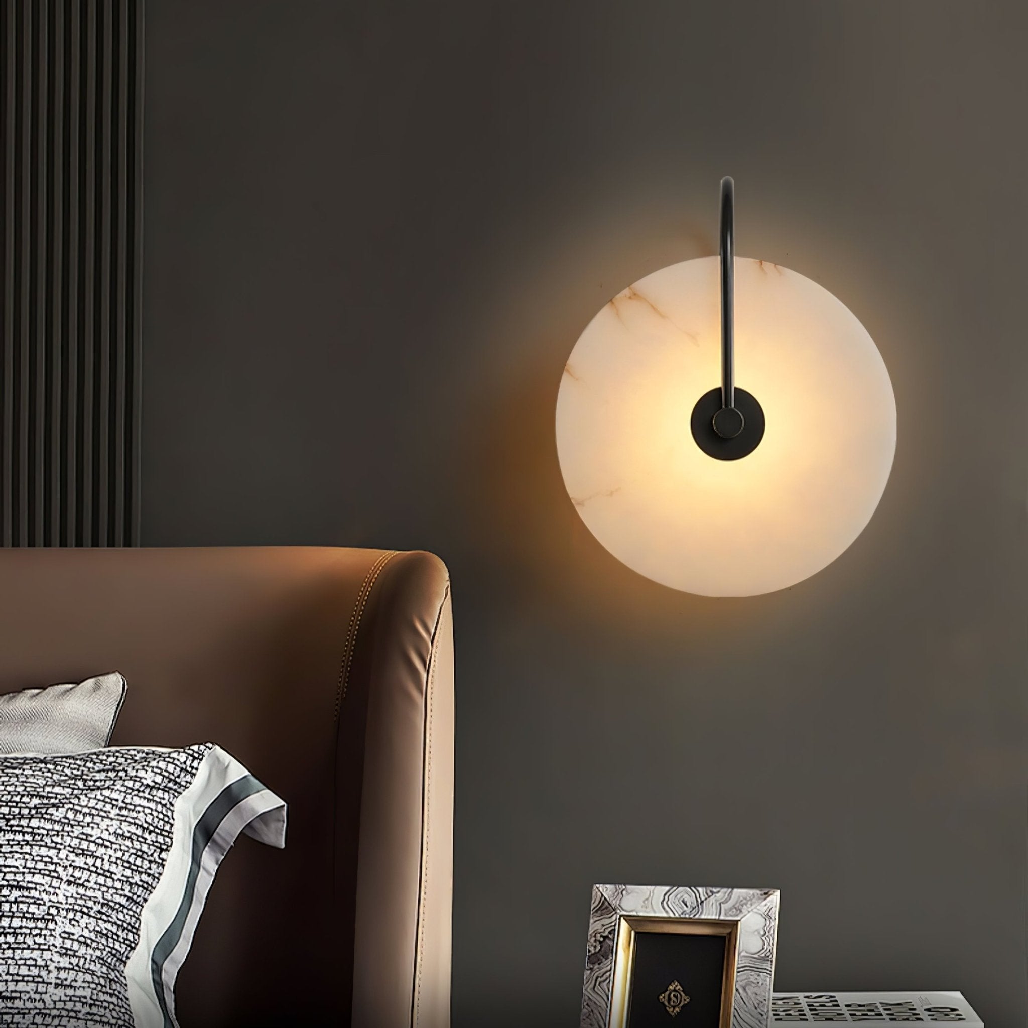 Kristy Alabaster LED Wall Lamp Round Iconic Circular - Neutralighting