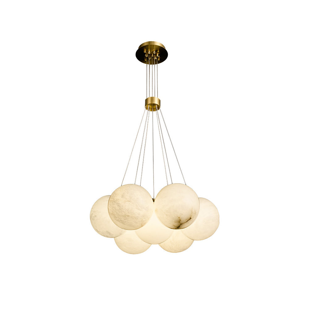 Norduvyd Alabaster Cluster Lunar Chandelier - Neutralighting